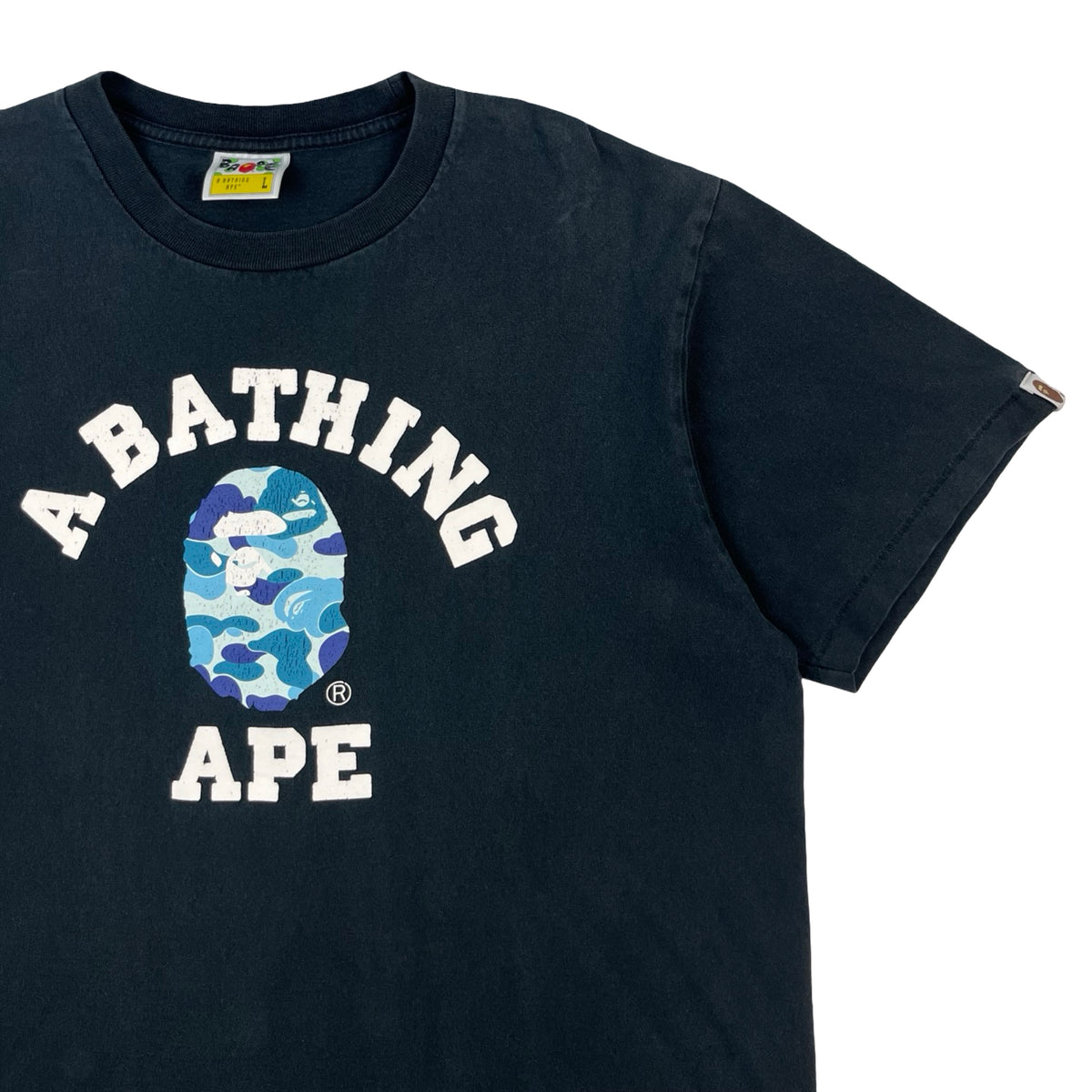 BAPE A Bathing Ape College T-Shirt Blue Camo