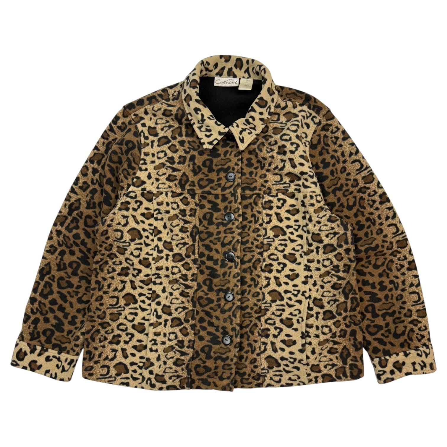 (W) Vintage Caroll Reed Teddy Jacket Leopard Print