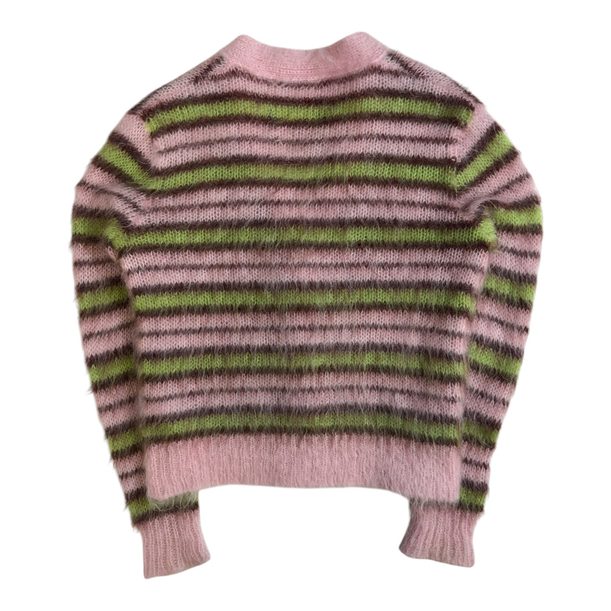 Marni Brushed Mohair Cardigan Swearer Pink/Green