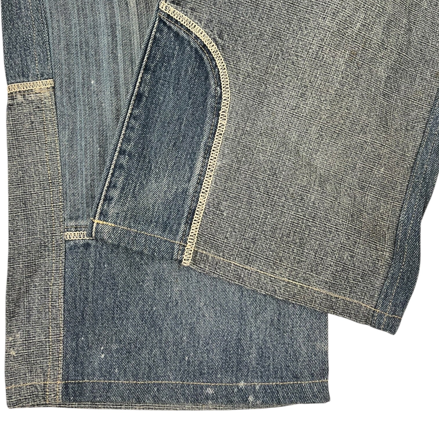 Enyce Patchwork Carpenter Baggy Blue Denim Jeans