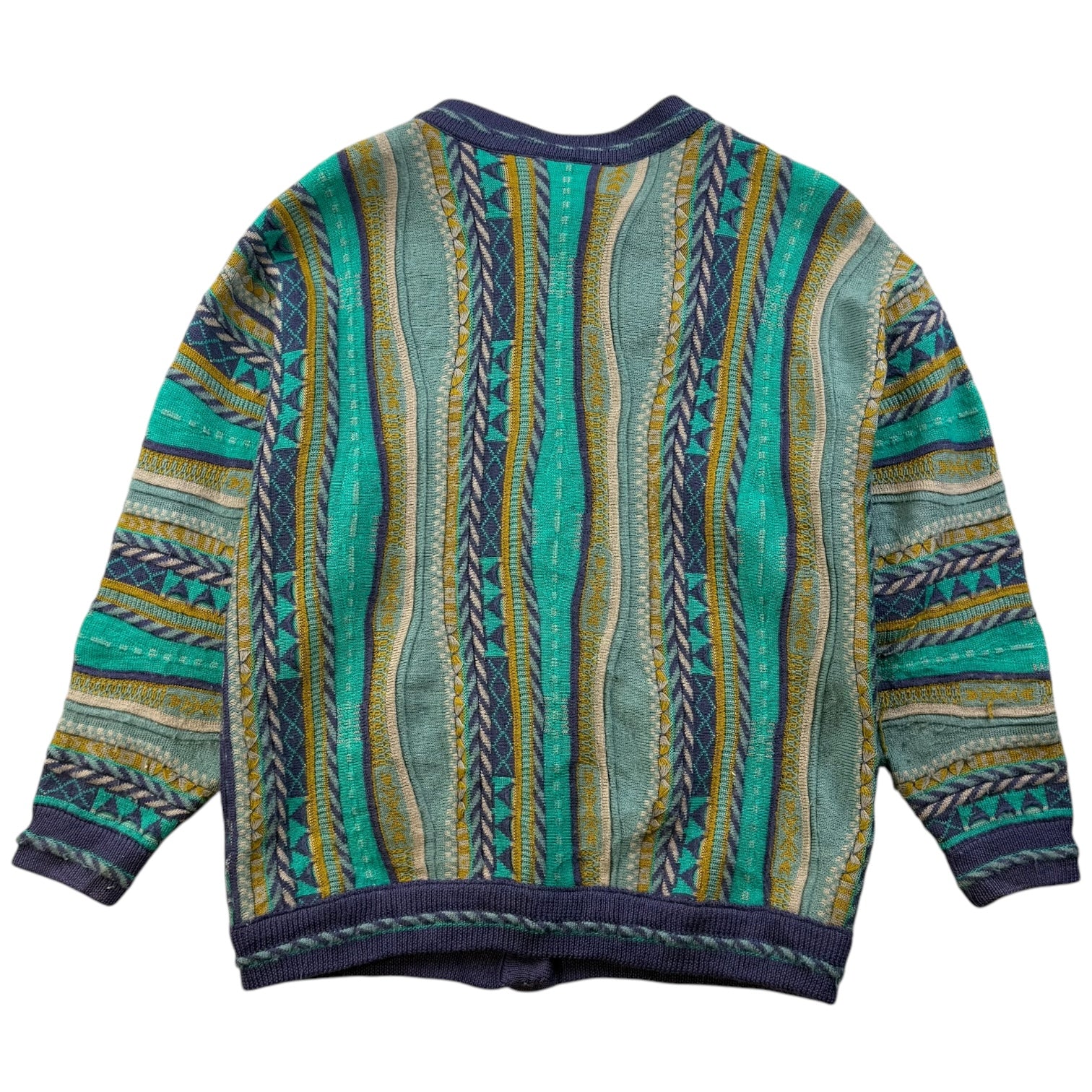 Vintage Mulga Classics Knit Cardigan Green/Purple