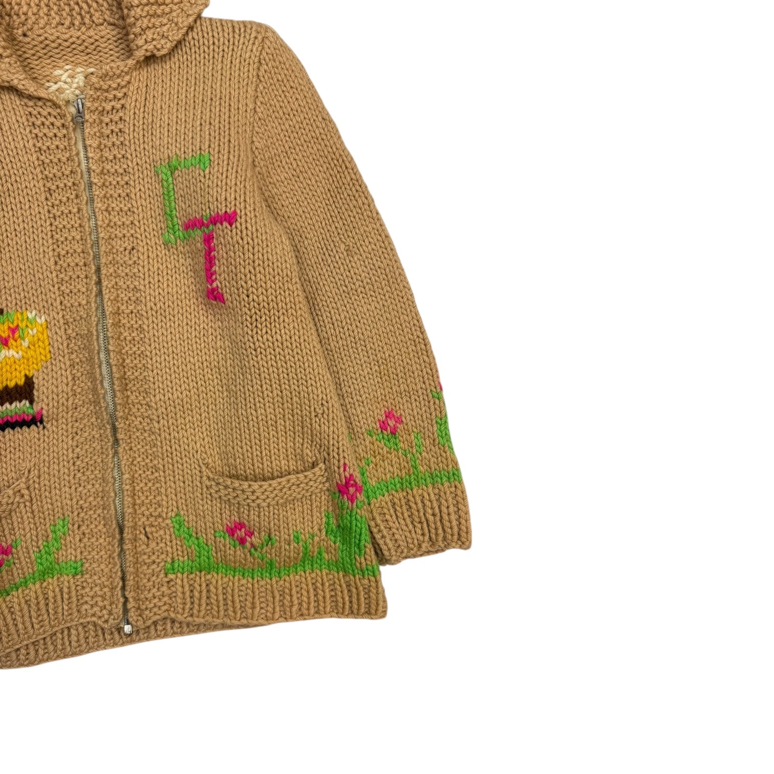 Vintage Cowichan Knit Sweater Tan