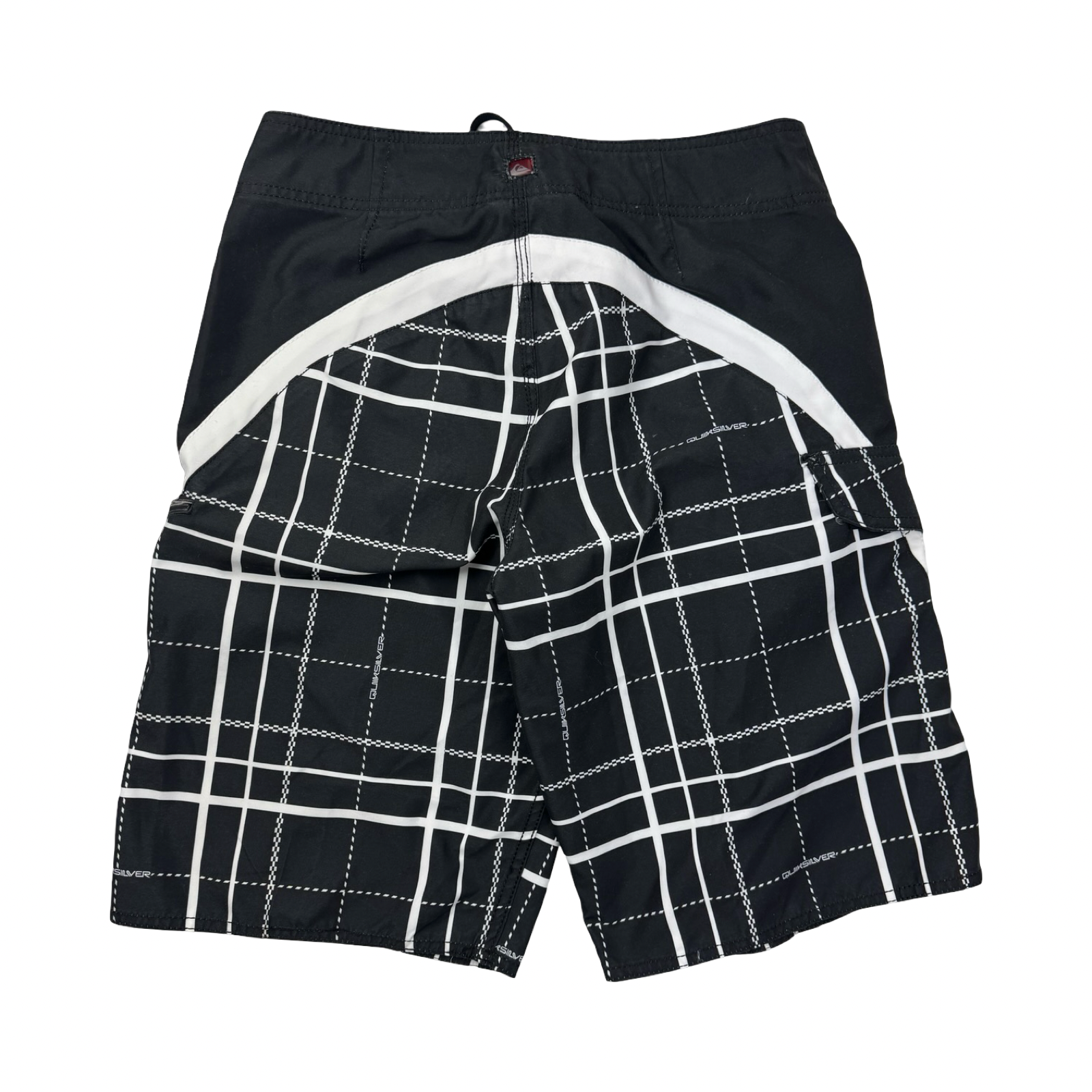Y2K Quiksilver Embroidered Surf Board Shorts Blk/Wht