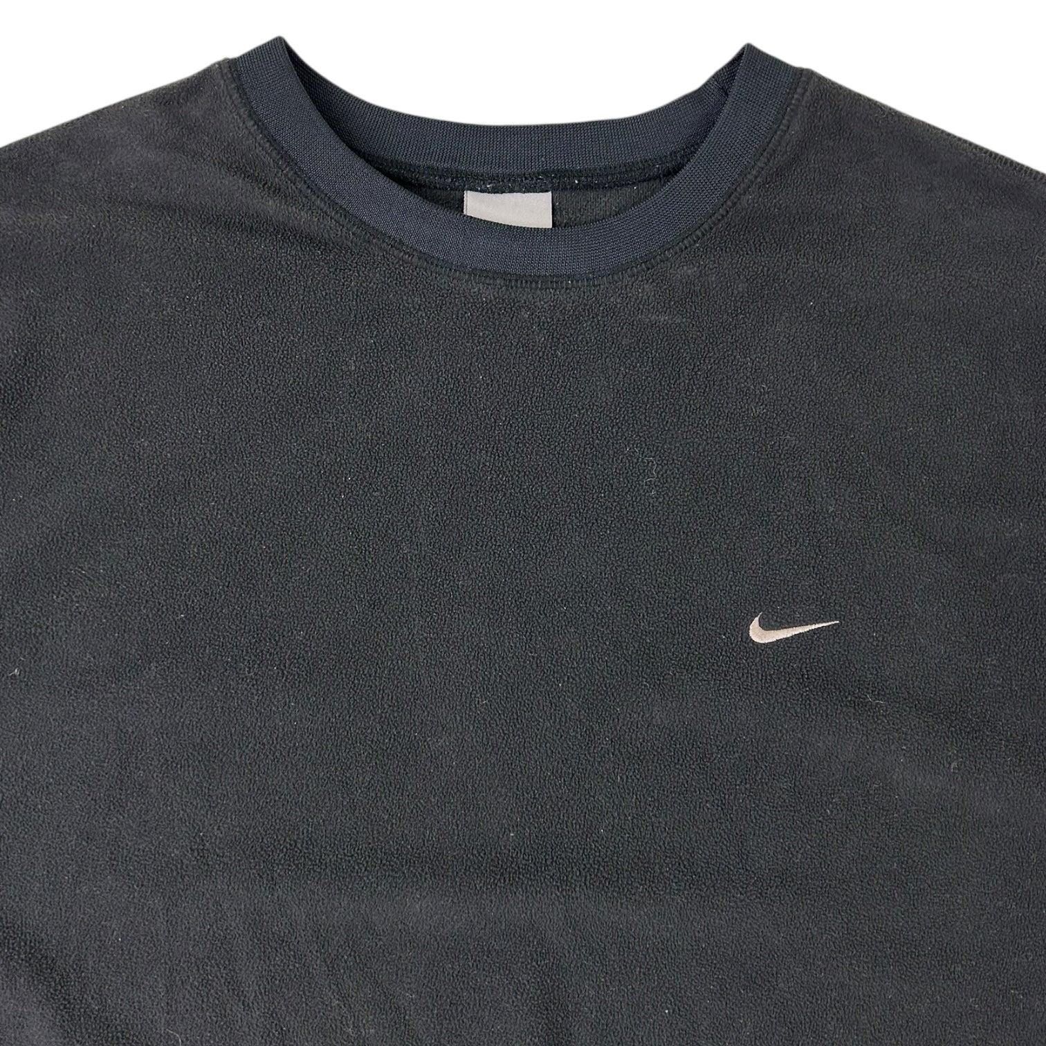 Vintage Nike Fleece Mini Swoosh Crewneck Black