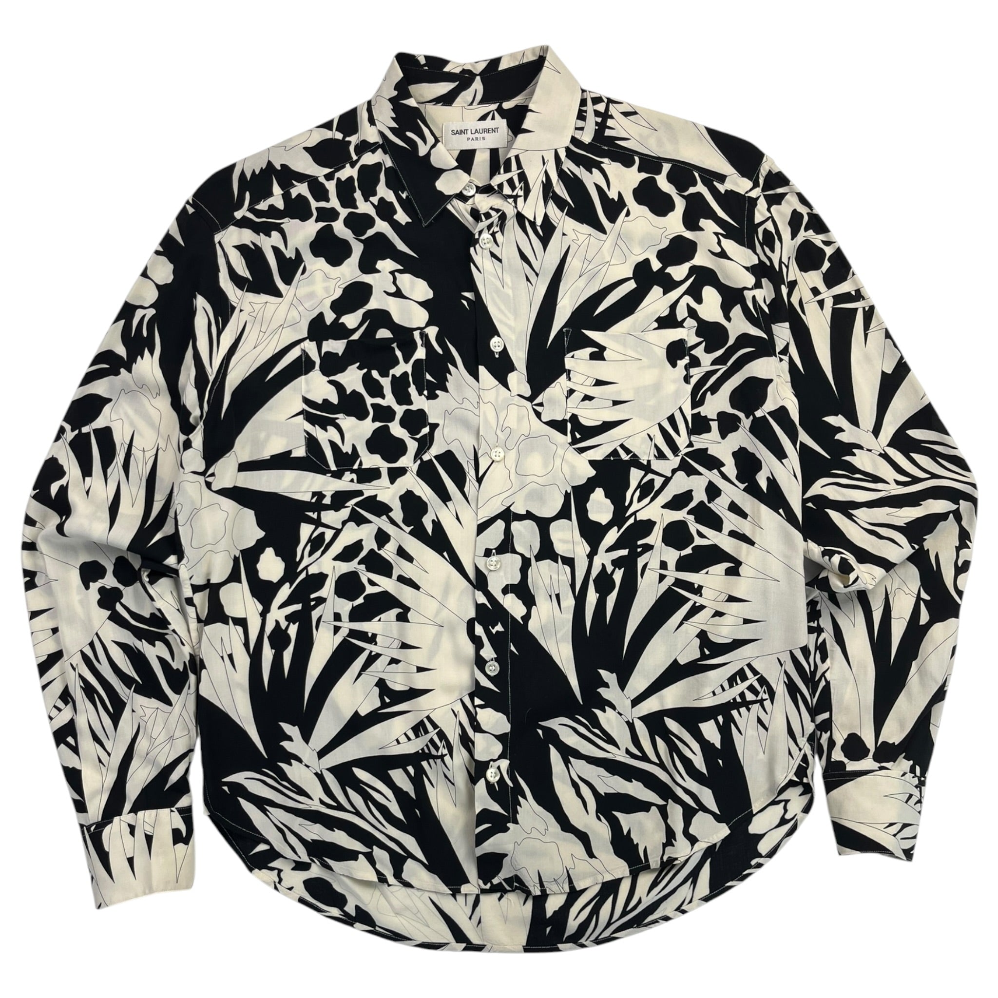 Saint Laurent Floral Silky Button Up Shirt