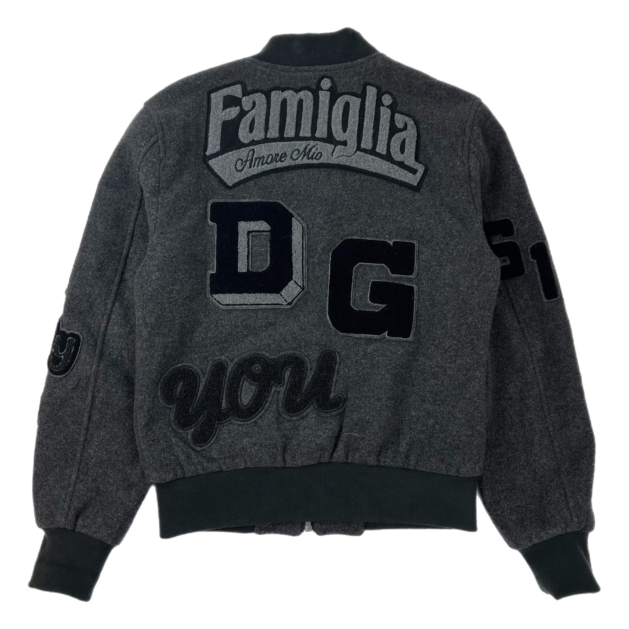 Vintage Dolce & Gabbanna Wool Varsity Jacket Grey