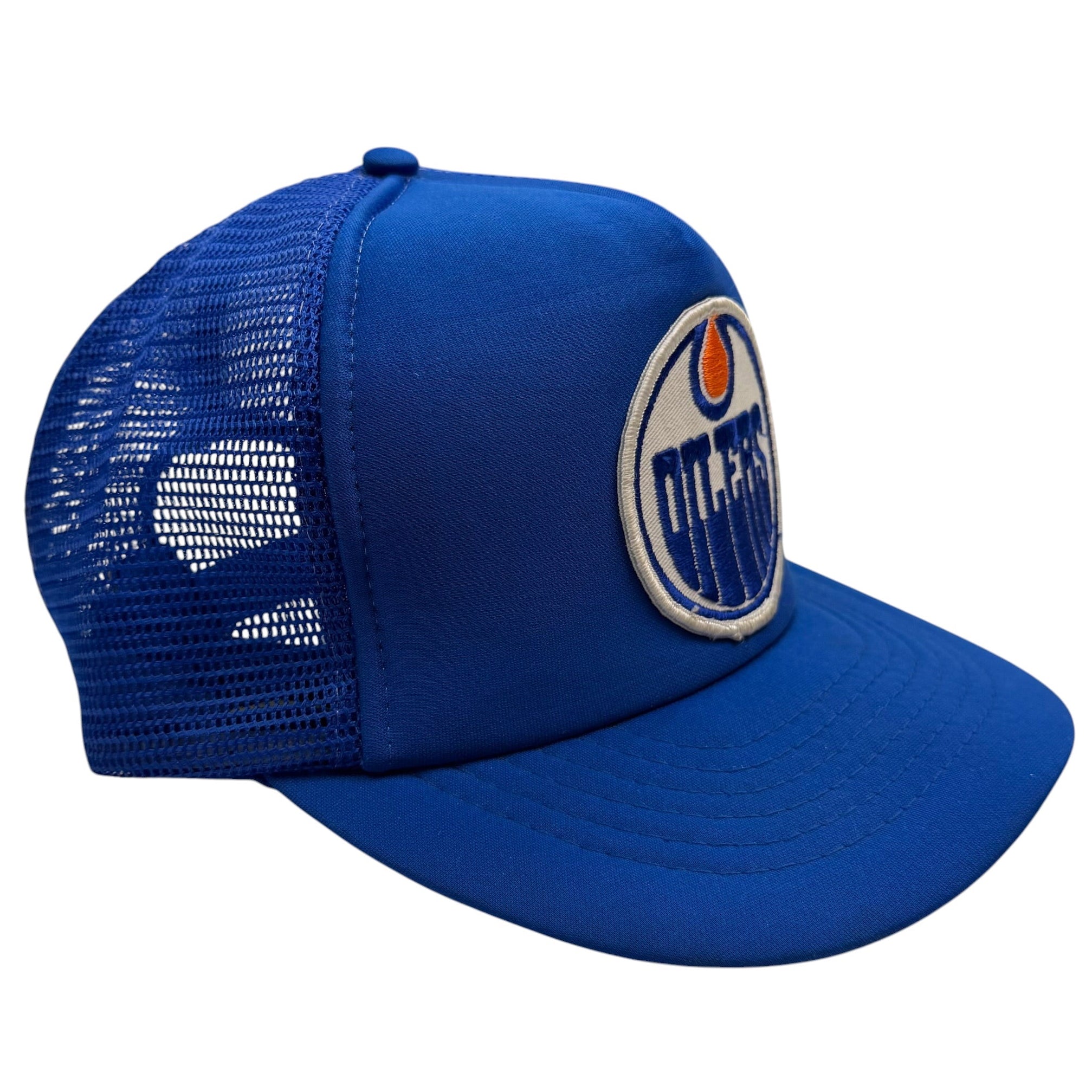 Vintage Edmonton Oilers Mesh Snapback Hat Blue