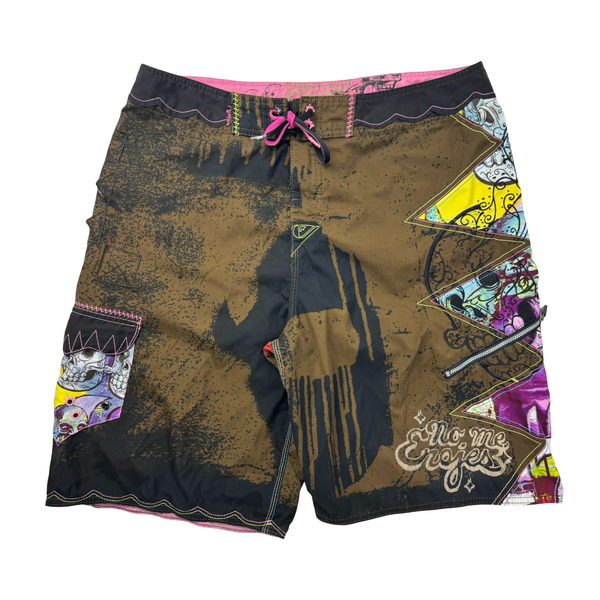 Y2K Quiksilver Cyber Tattoo Surf Board Shorts
