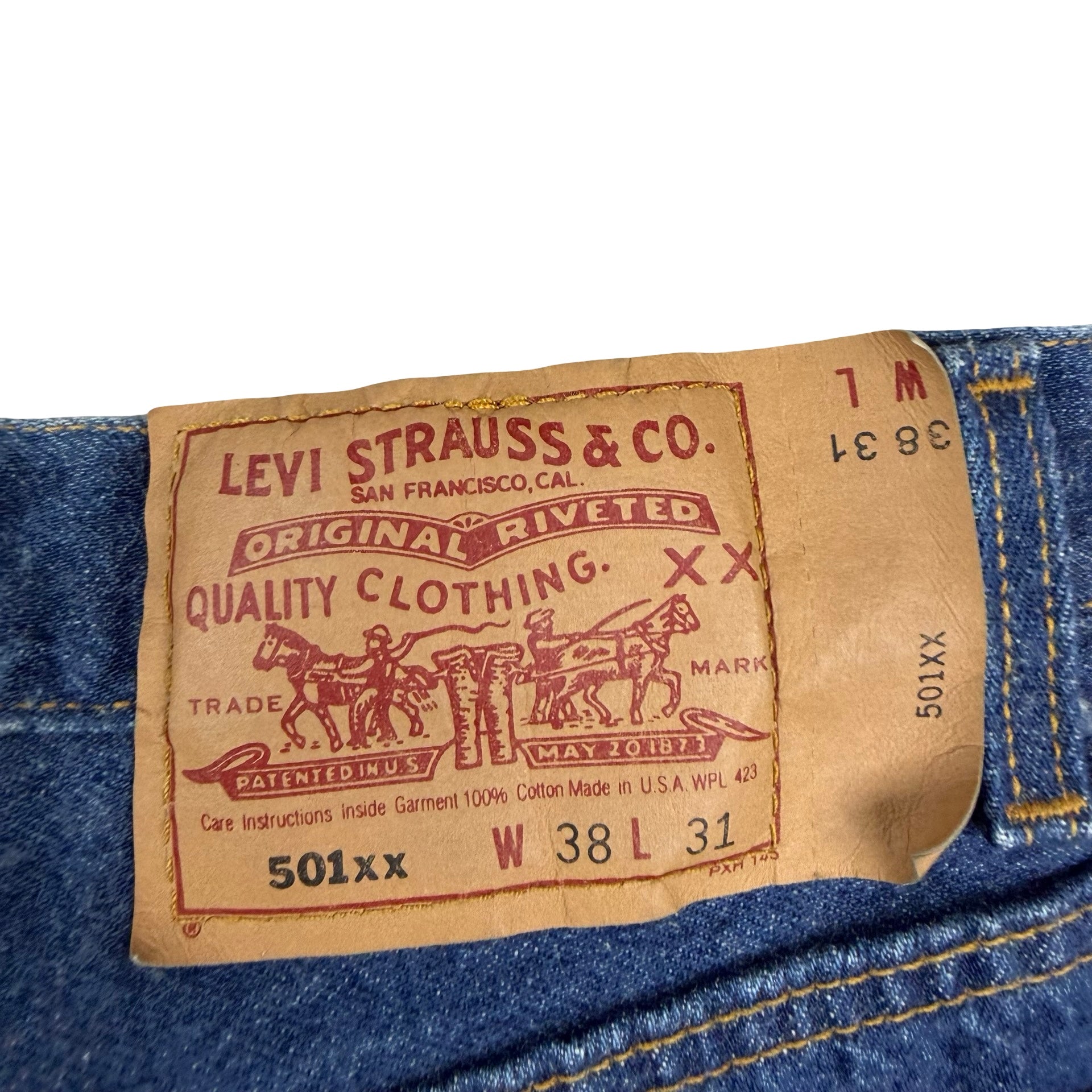 Vintage Levi’s 501 Blank Tab Denim Jeans Blue