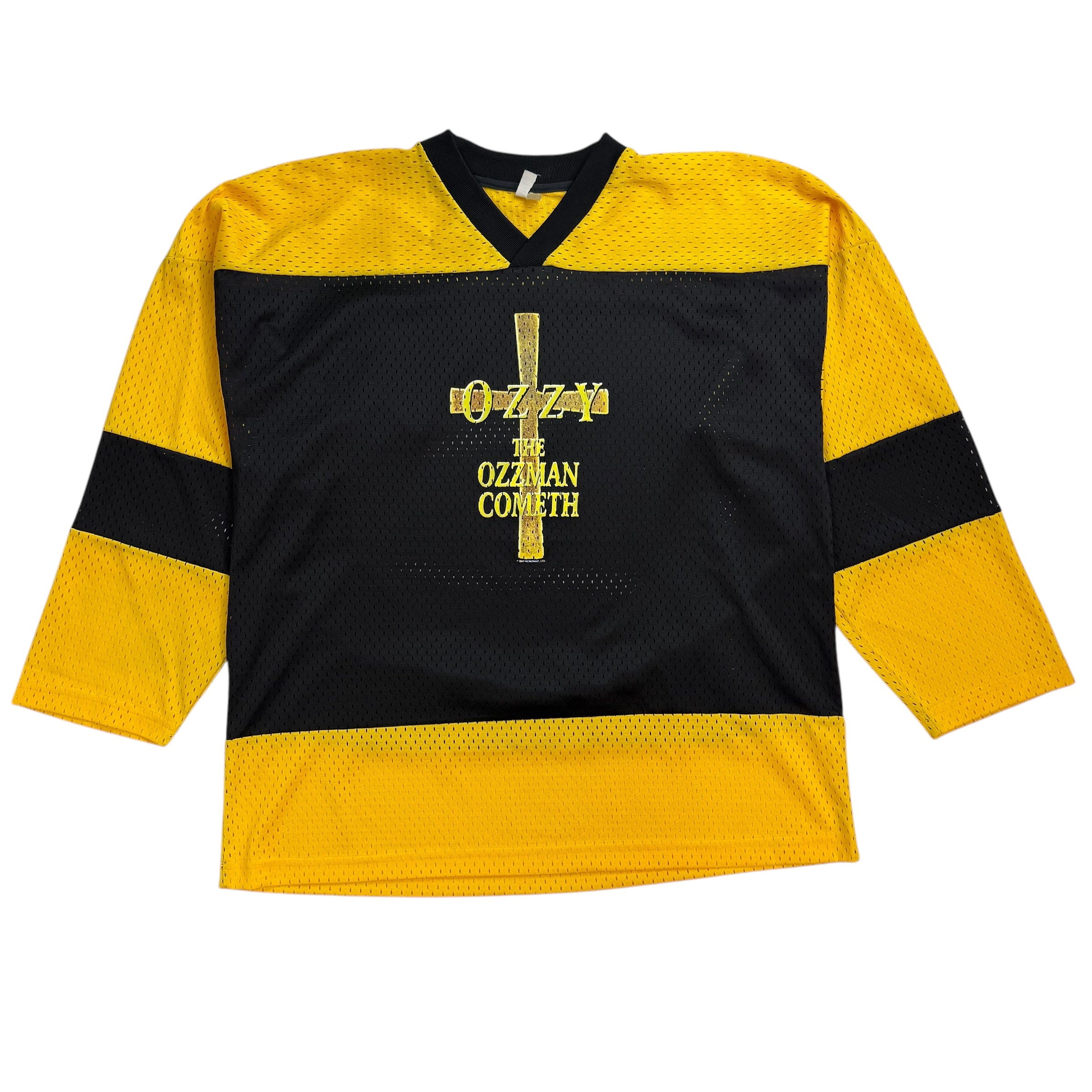 2007 Ozzy Osbourne ‘Ozzman Cometh’ Hockey Jersey Yellow/Black