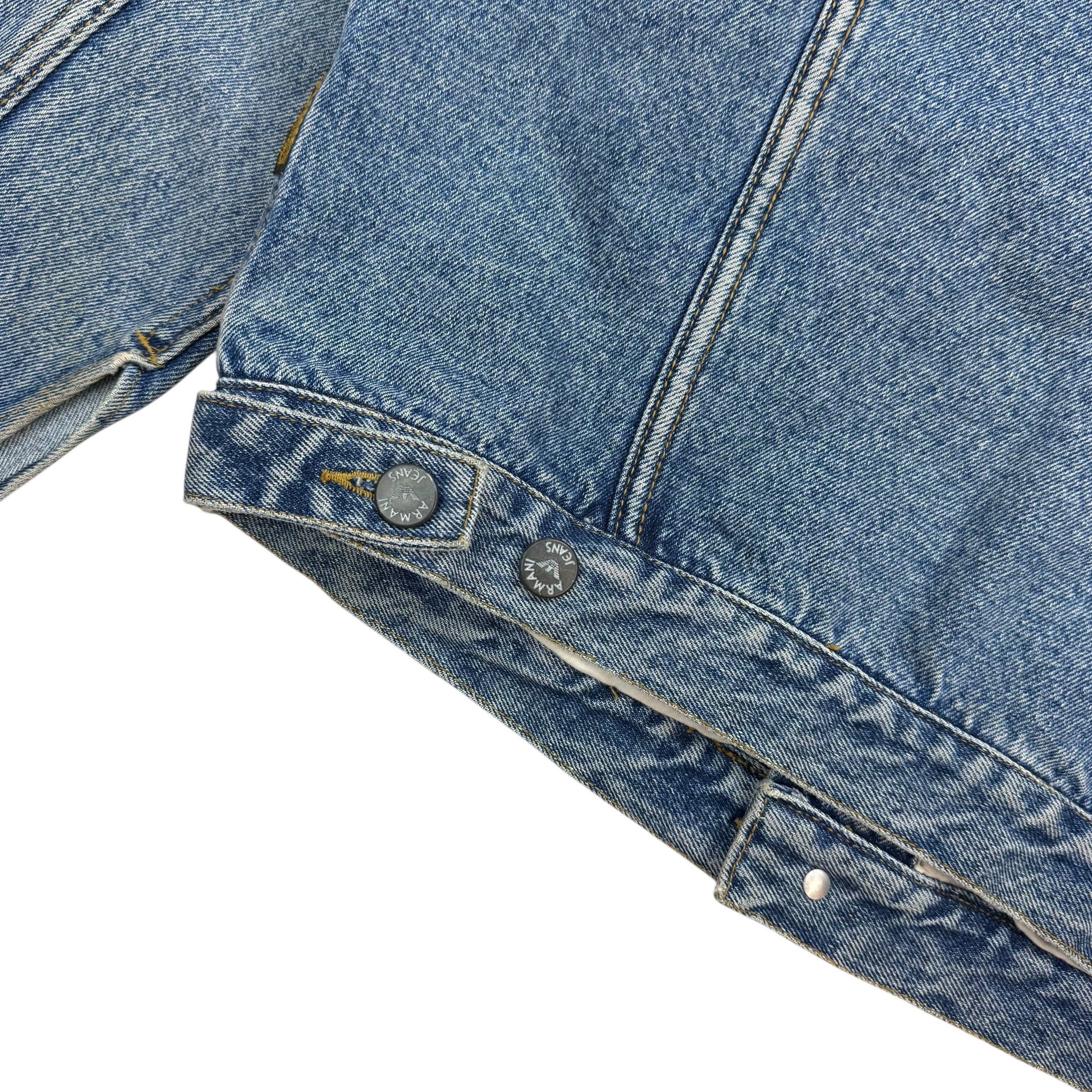 Vintage Armani Jeans Denim Jacket Light Wash