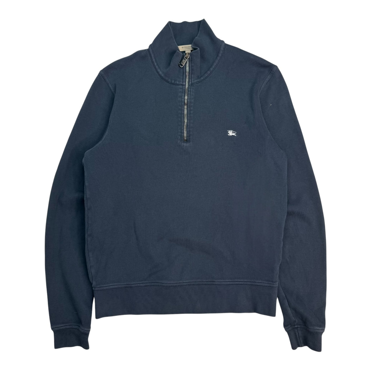 Vintage Burberry Quarter Zip Sweater Navy Blue