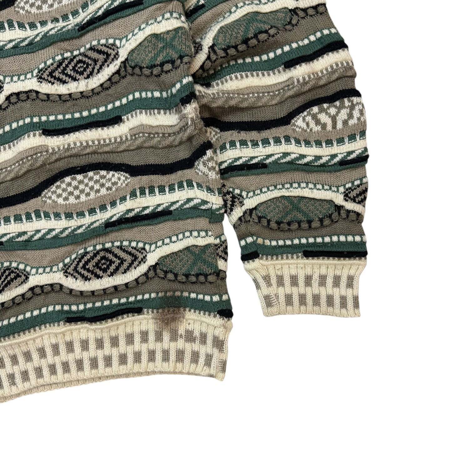 Vintage Protege 3D Knit Sweater Green/Cream