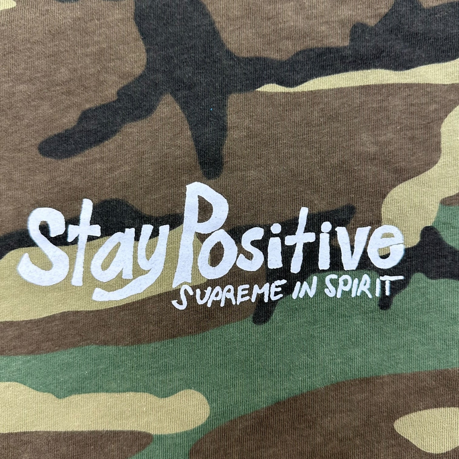 Supreme Stay Positive Woodland Camo Tee