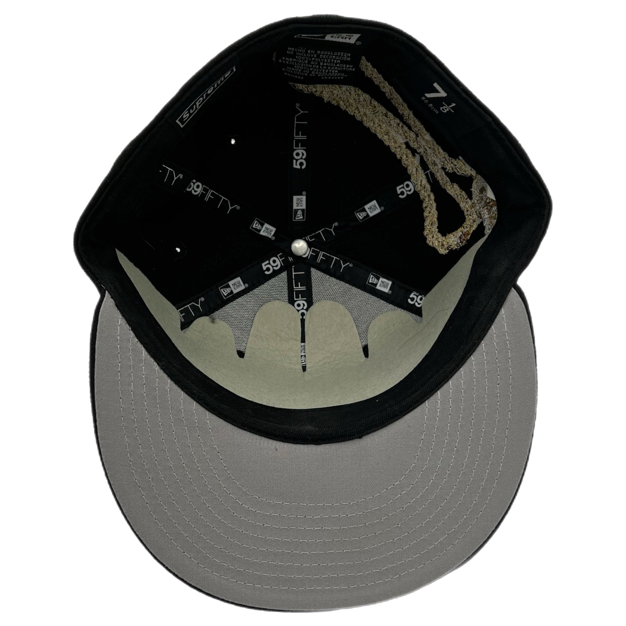 Supreme S Logo Jesus Piece FW23 New Era Fitted Hat Black/Gold