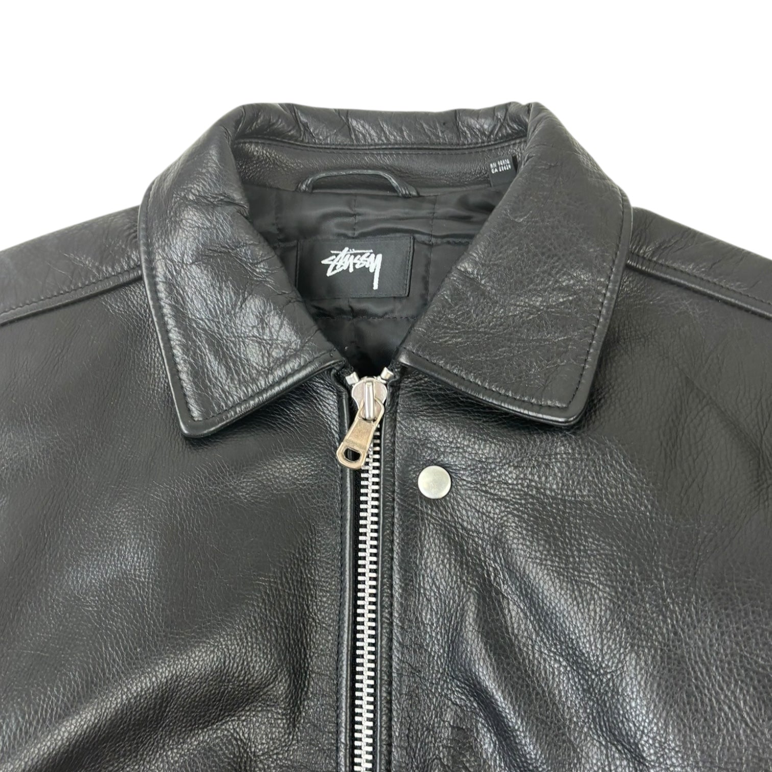 Stussy Leather Flight Jacket Black