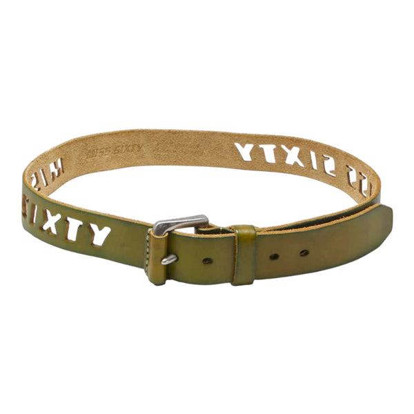 (W) Vintage Miss Sixty Cut Out Leather Belt Green