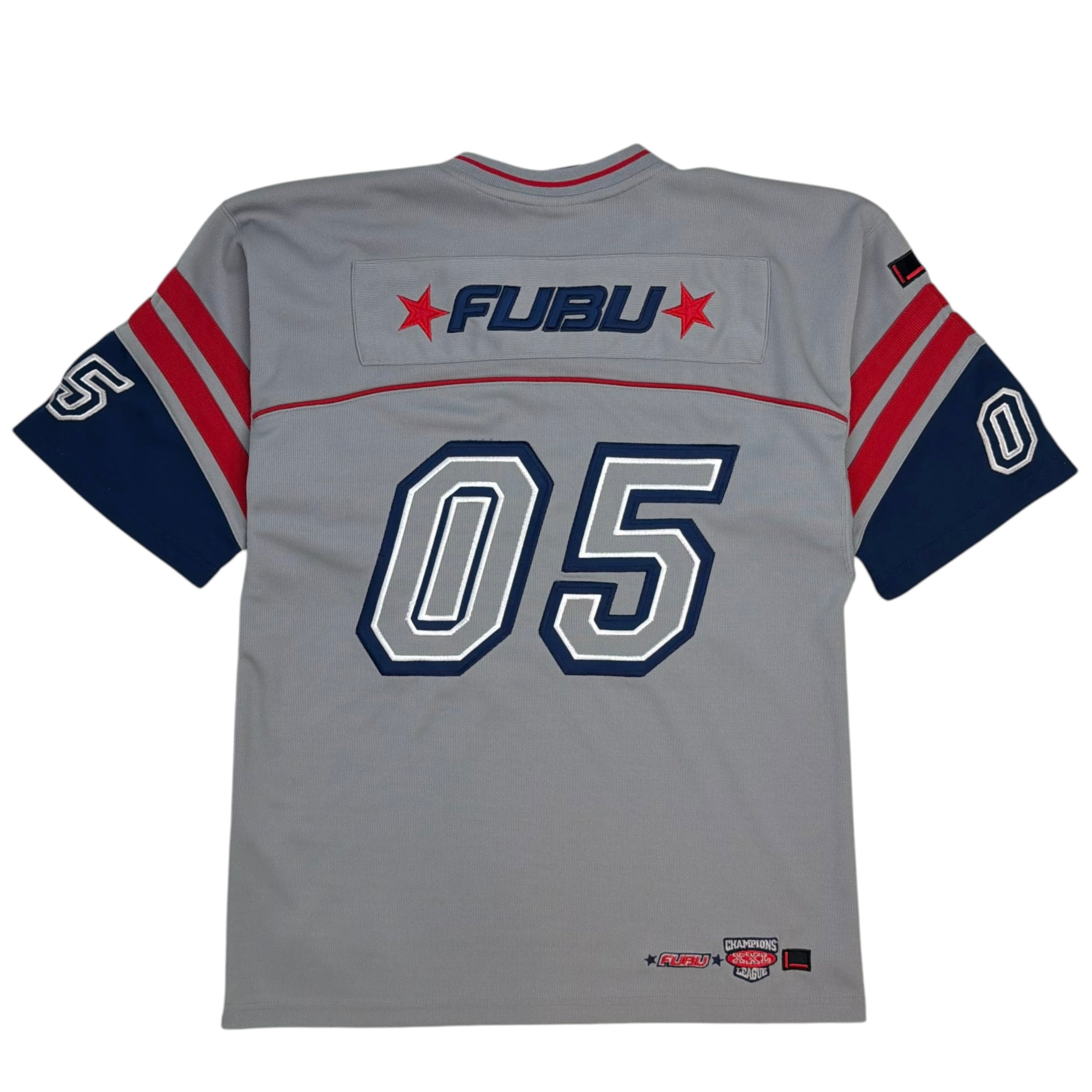 Vintage FUBU Embroidered Football Jersey Grey