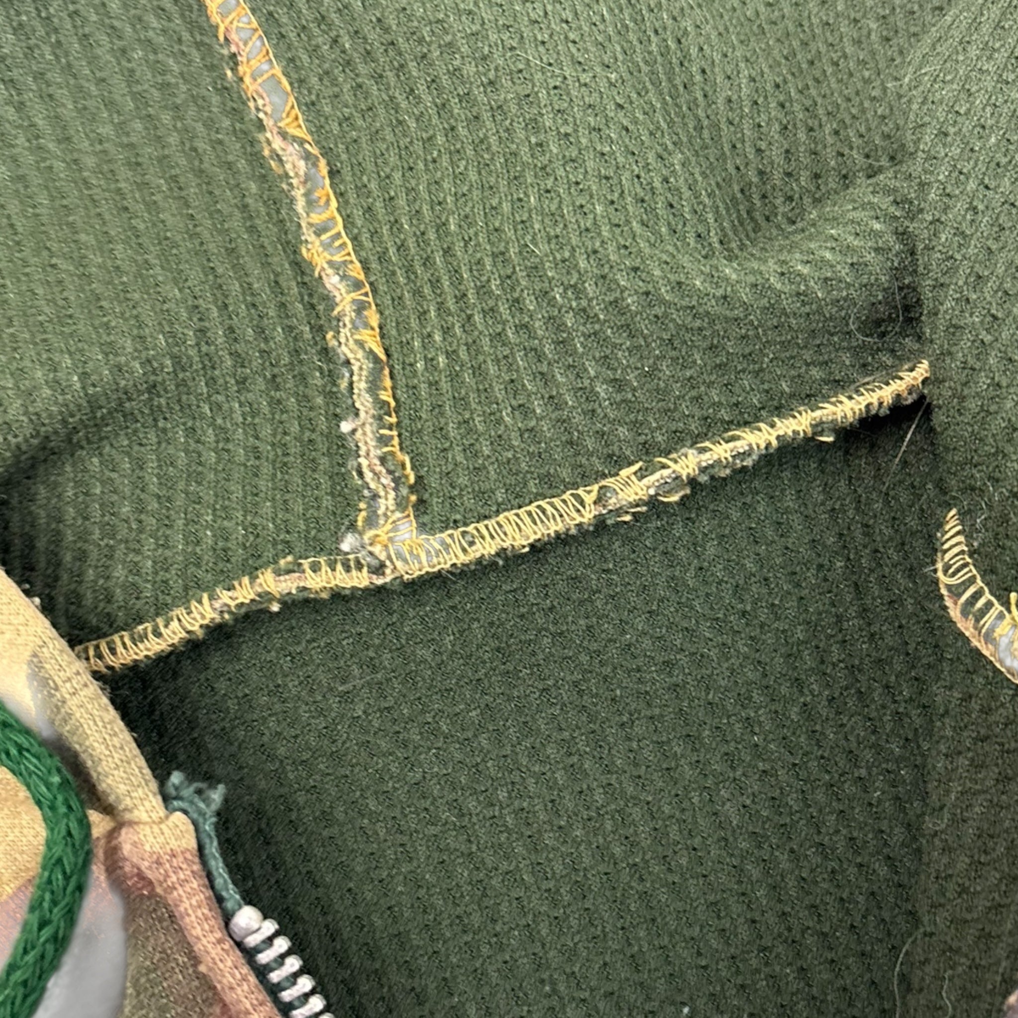 Vintage Waffle Lined Woodland Camo Zip Hoodie