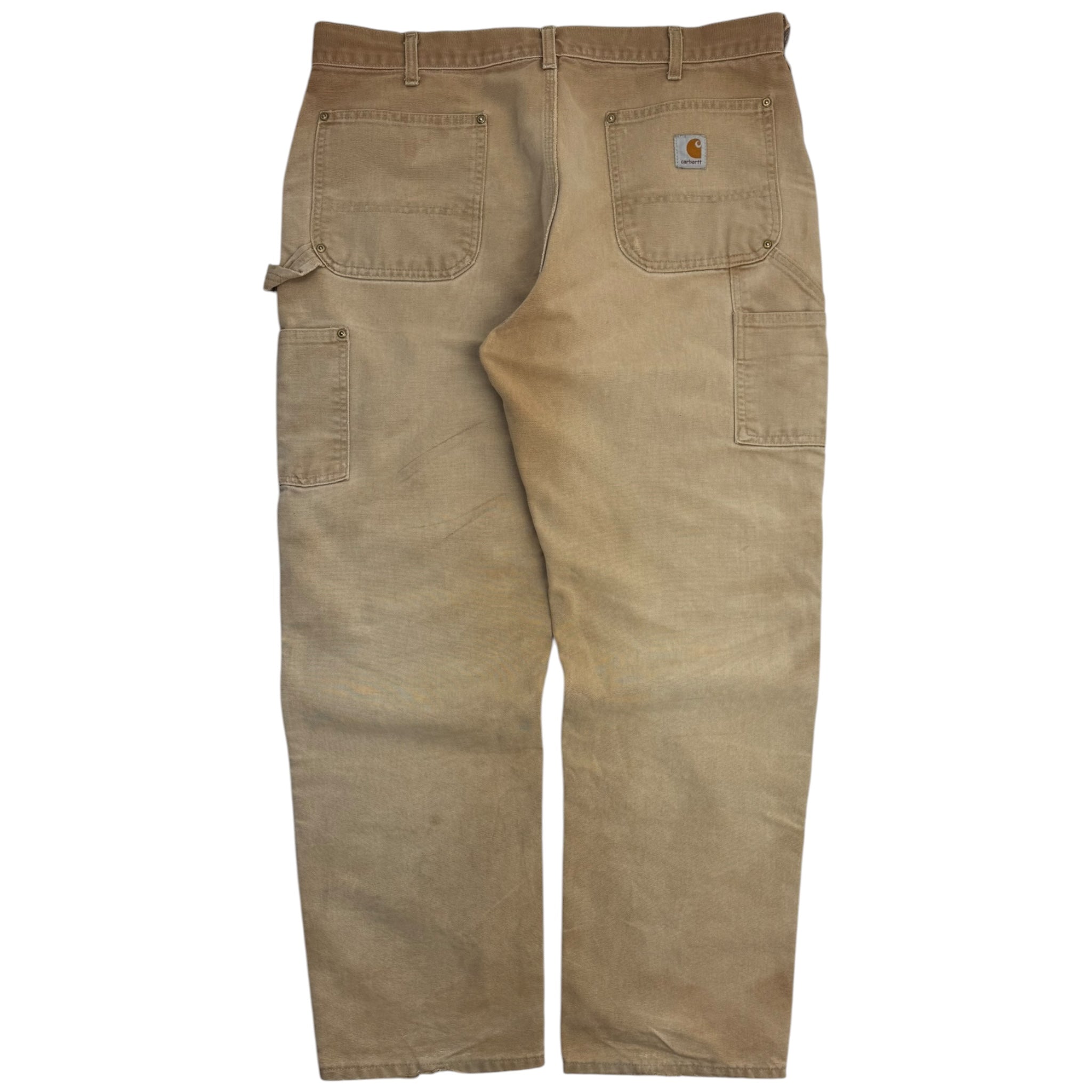 Vintage Carhartt Double Knee Bottoms Cream Faded