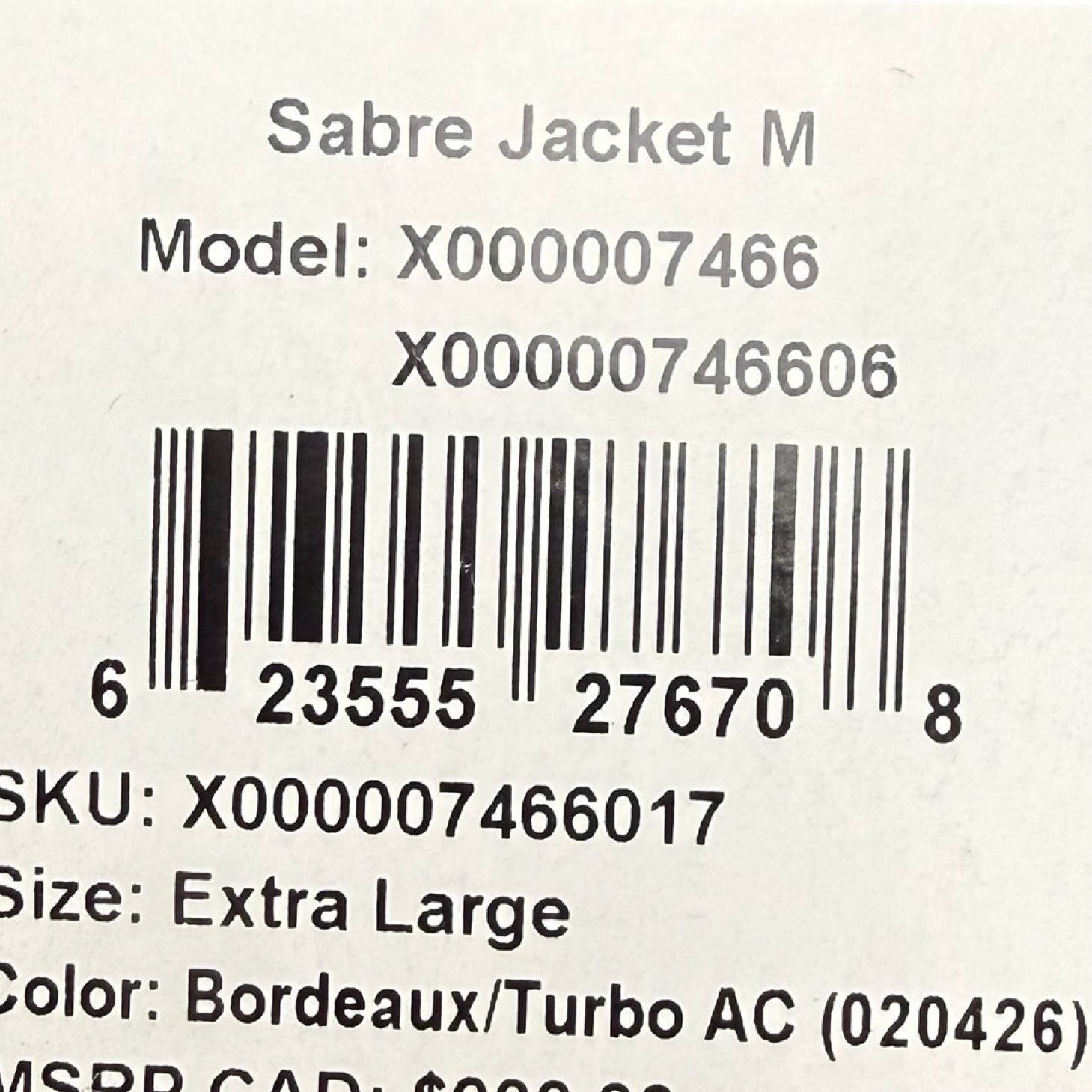 Arc’teryx Sabre Jacket Bordeaux/Turbo AC