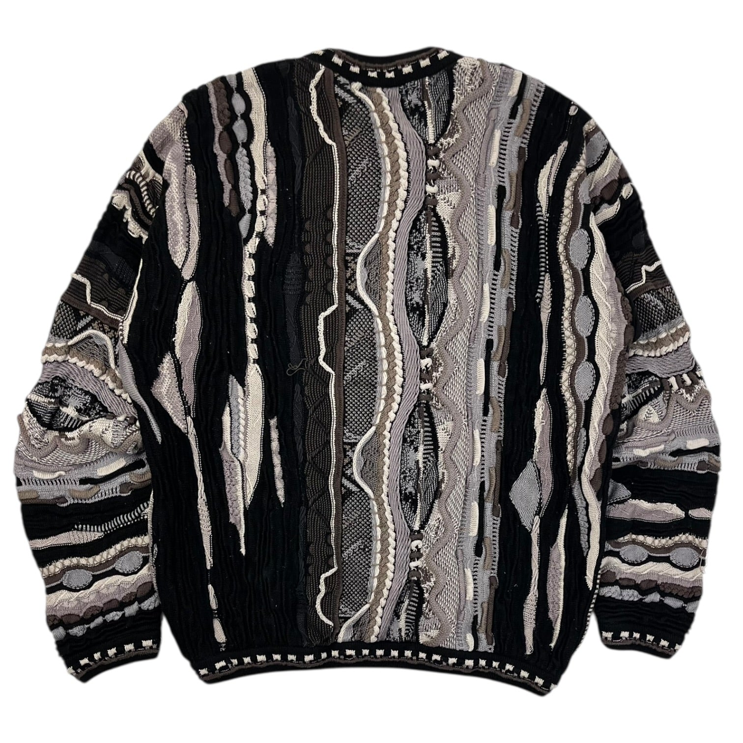 Vintage Tundra 3D Knit Sweater Black/Grey