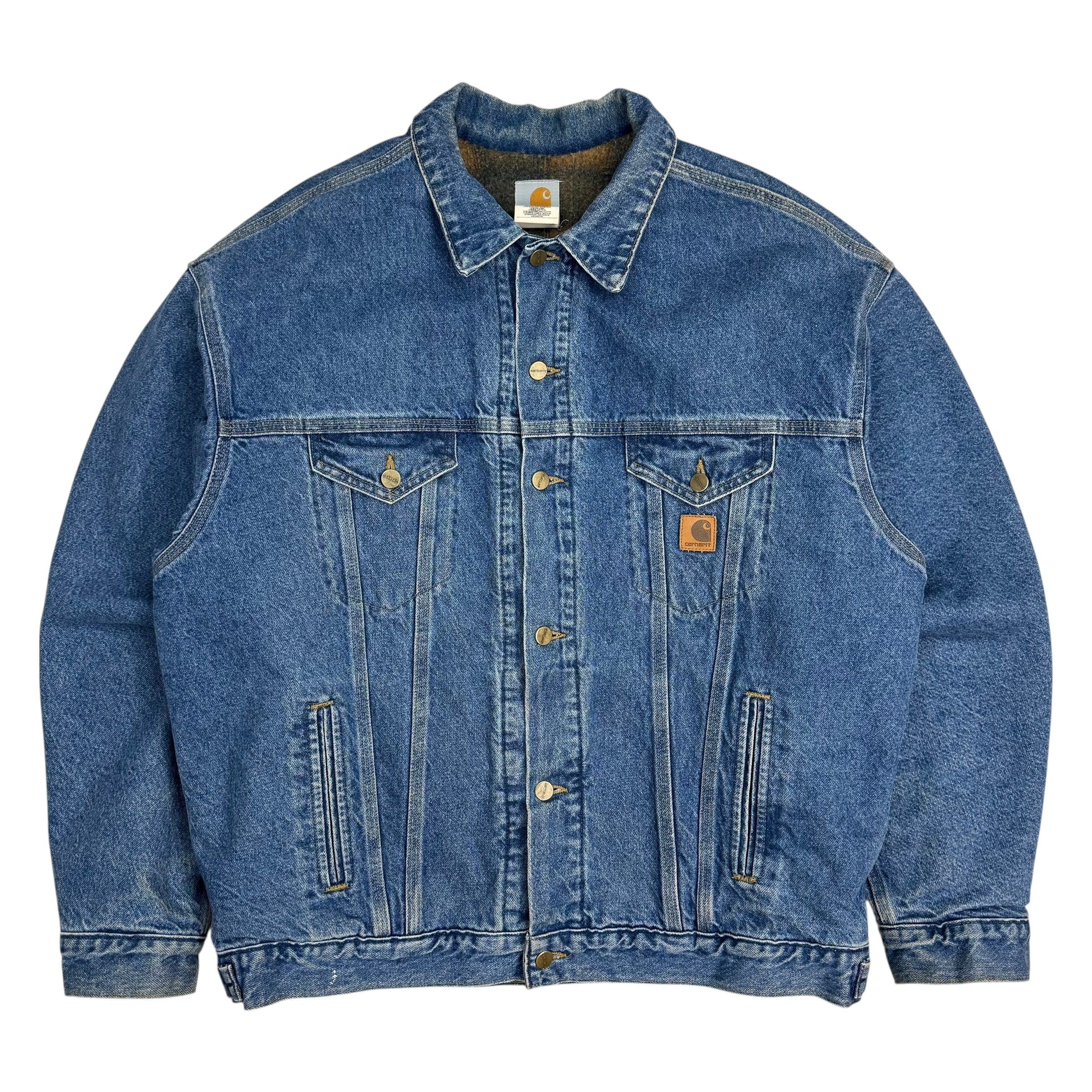 Vintage Carhartt Blanket Lined Denim Jacket Dark Wash