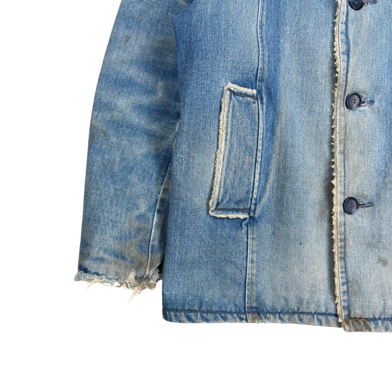 Vintage GWG Sherpa Lined Denim Jacket Medium Wash