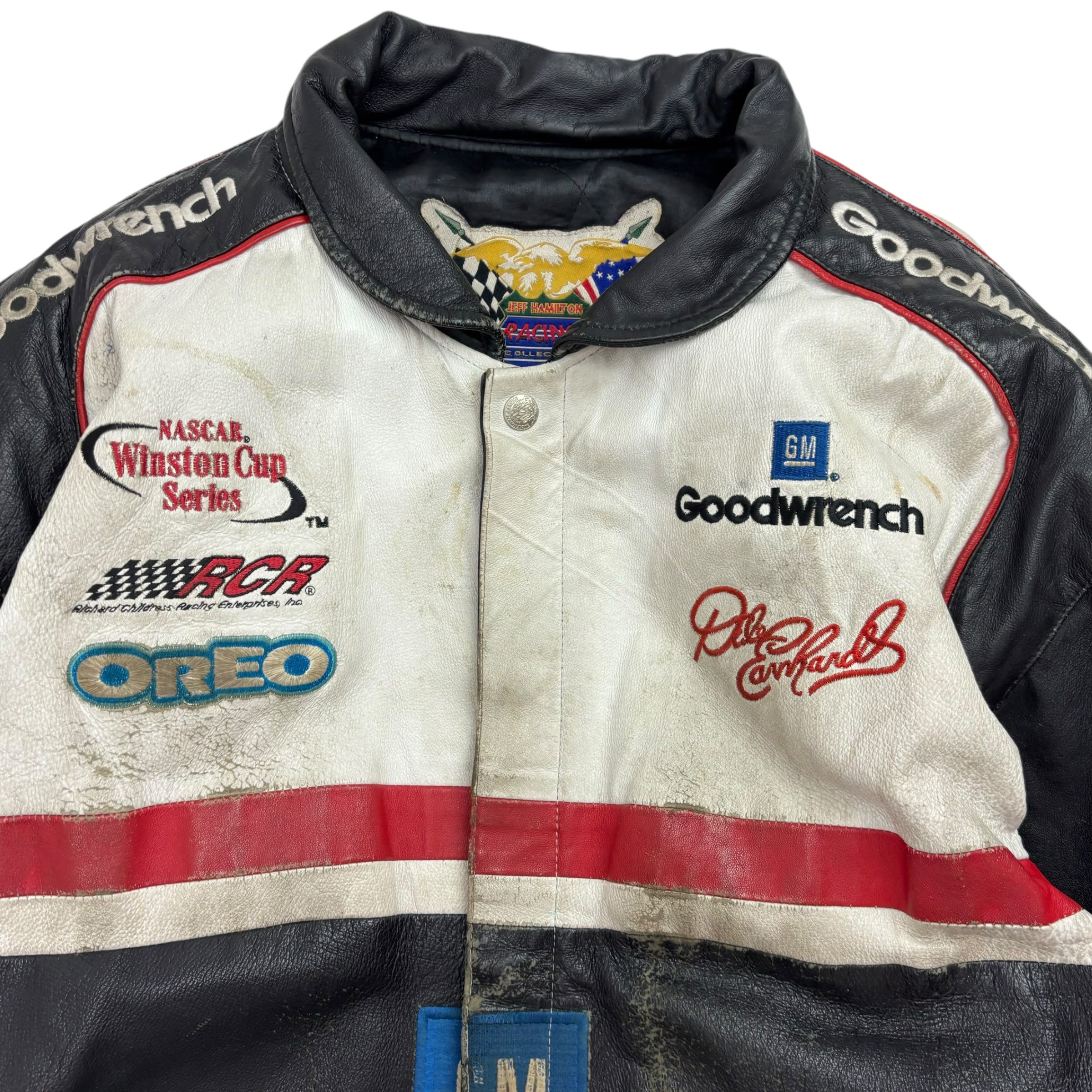 Vintage Jeff Hamilton Goodwrench NASCAR Leather Jacket