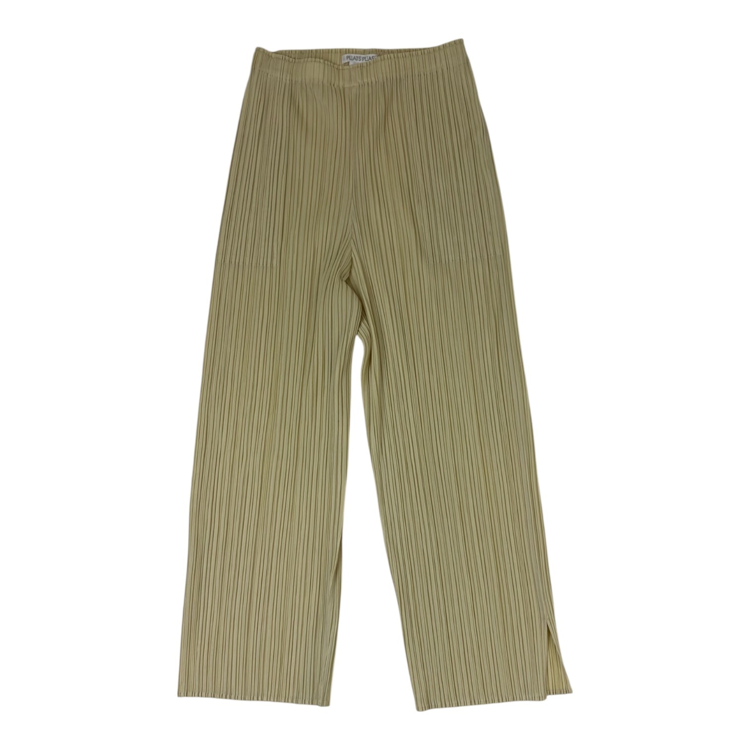 (W) Issey Miyake Pleats Please Straight-Leg Pant Pale Yellow