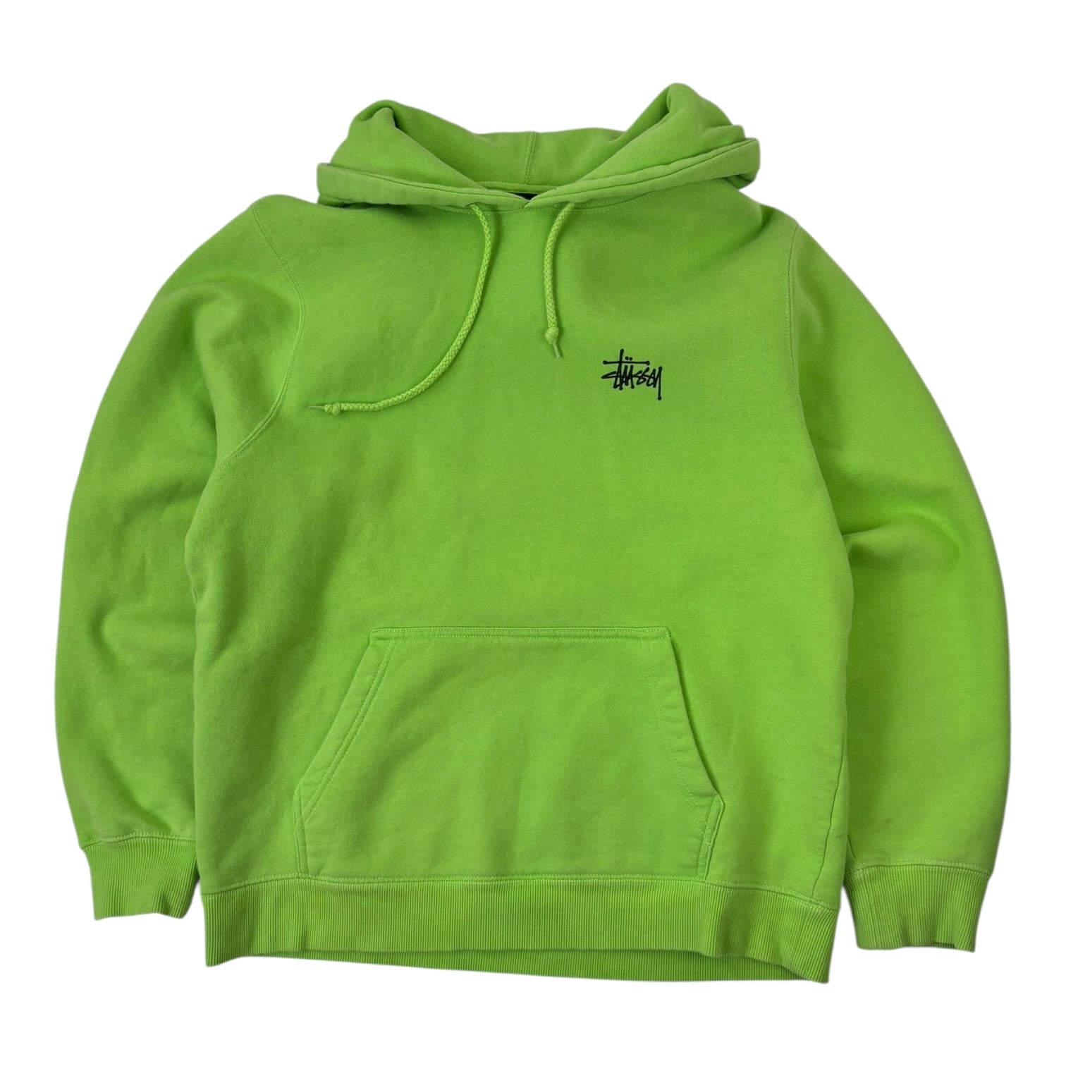Stussy Basic Logo Hoodie Neon Green