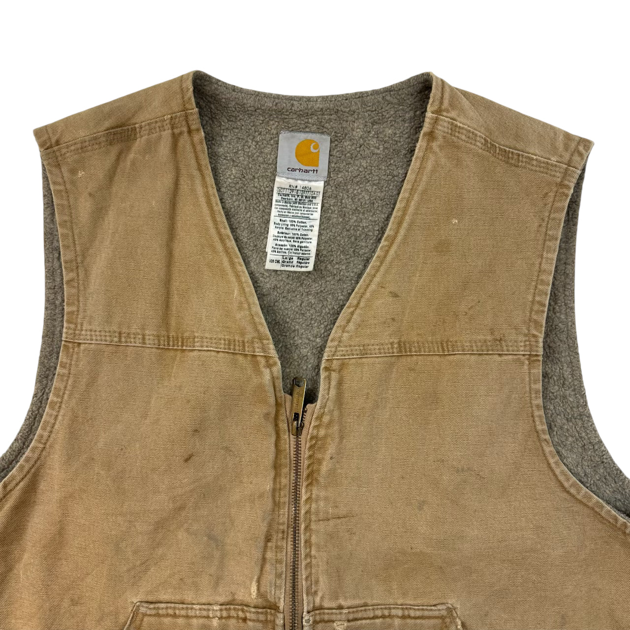 Vintage Carhartt Fleece Lined Vest Tan