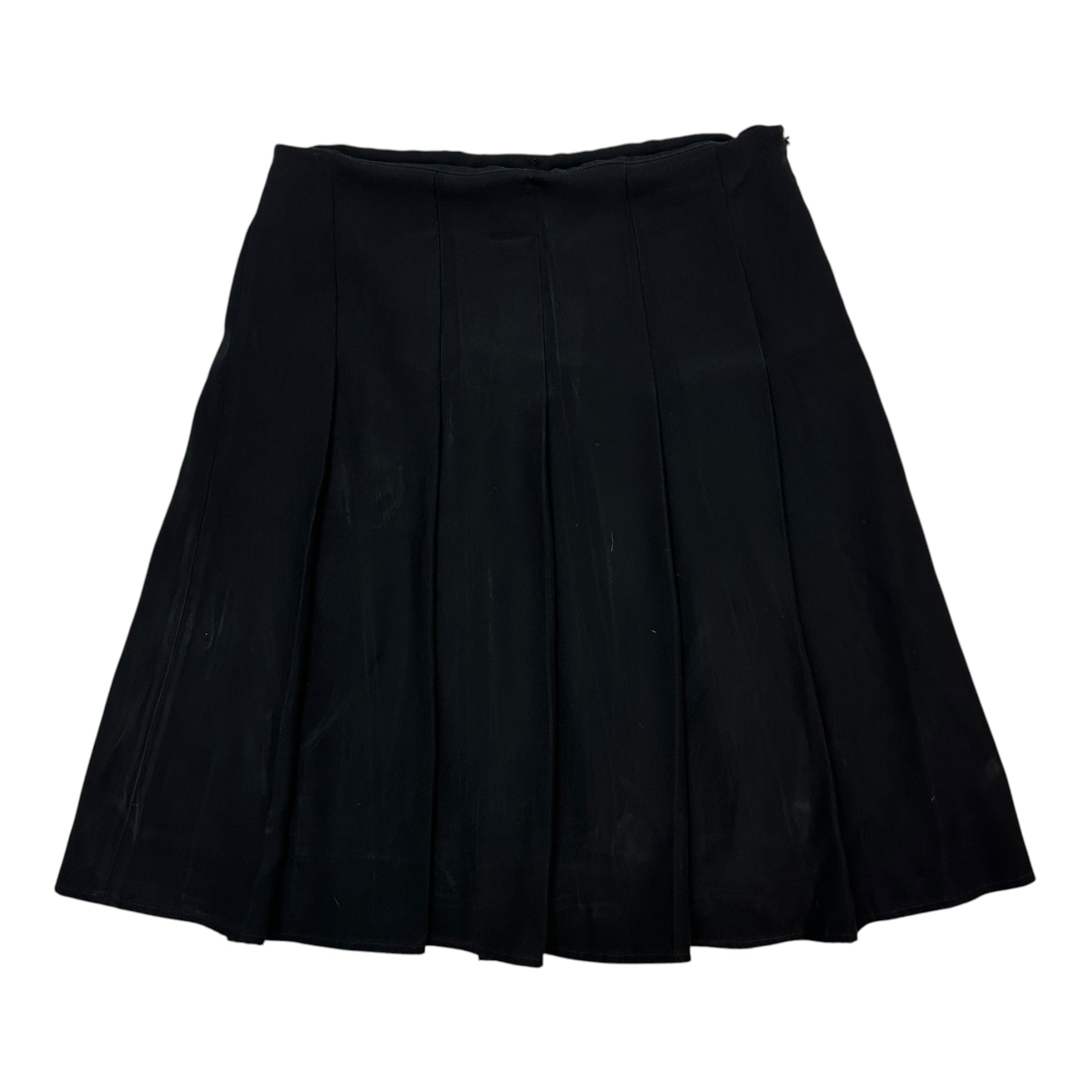 (W) Louis Vuitton Uniform Pleated Skirt Black