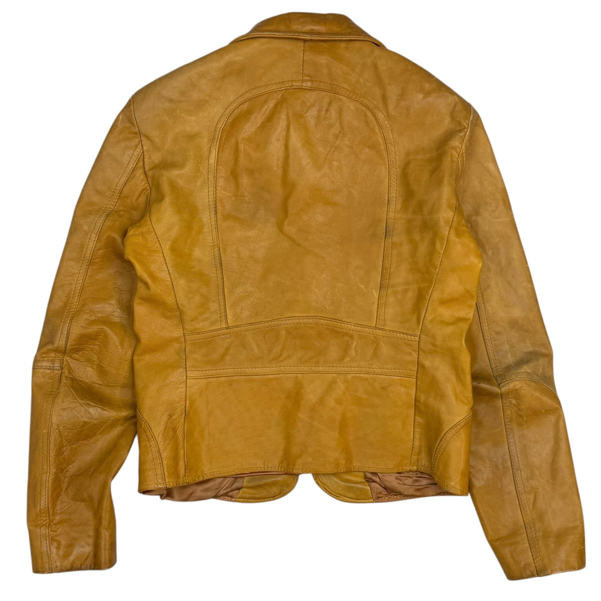 (W) The Leather Ranch Leather Jacket Mustard