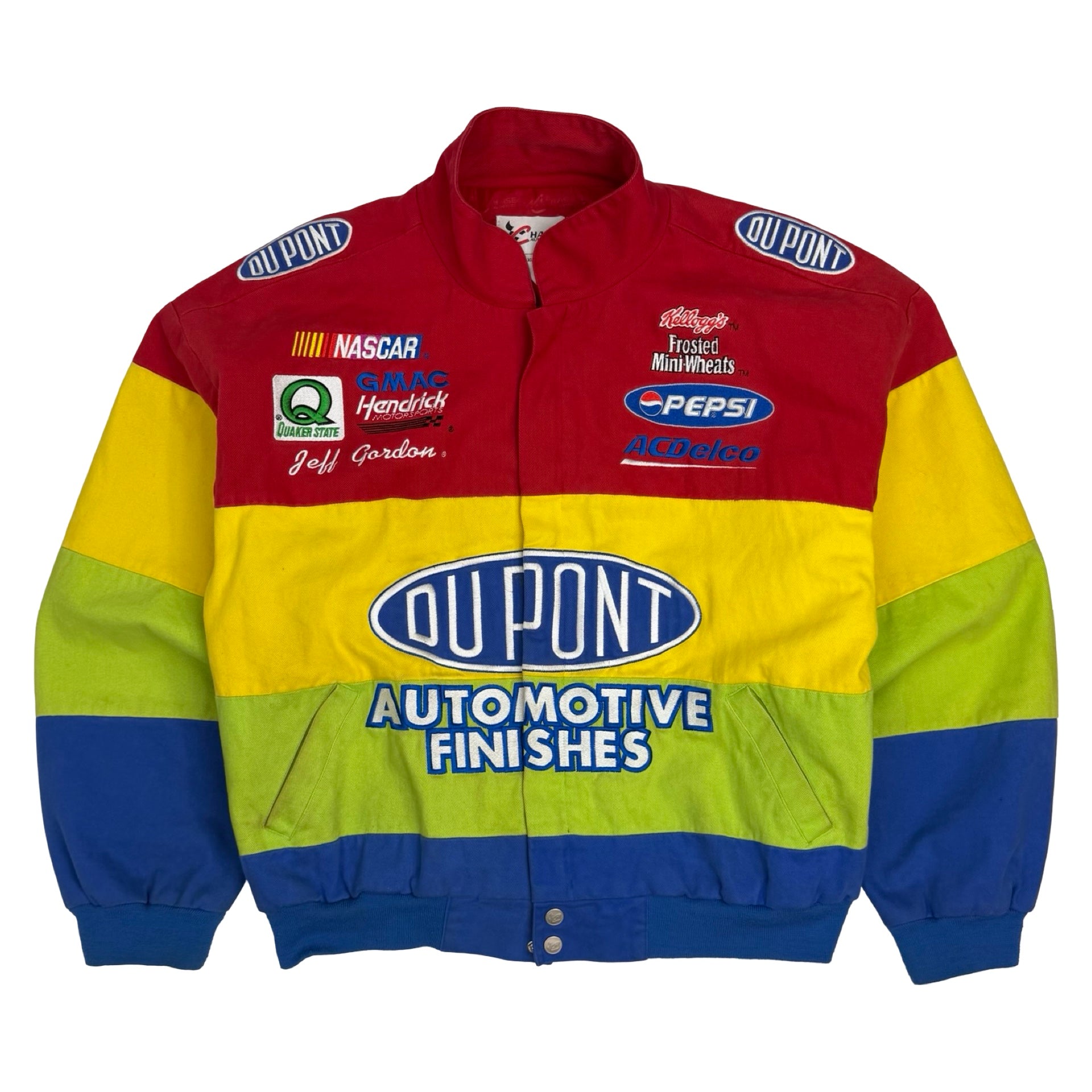Vintage Chase Authentics Jeff Gordon Nascar Dupont Racing Jacket Multicolor