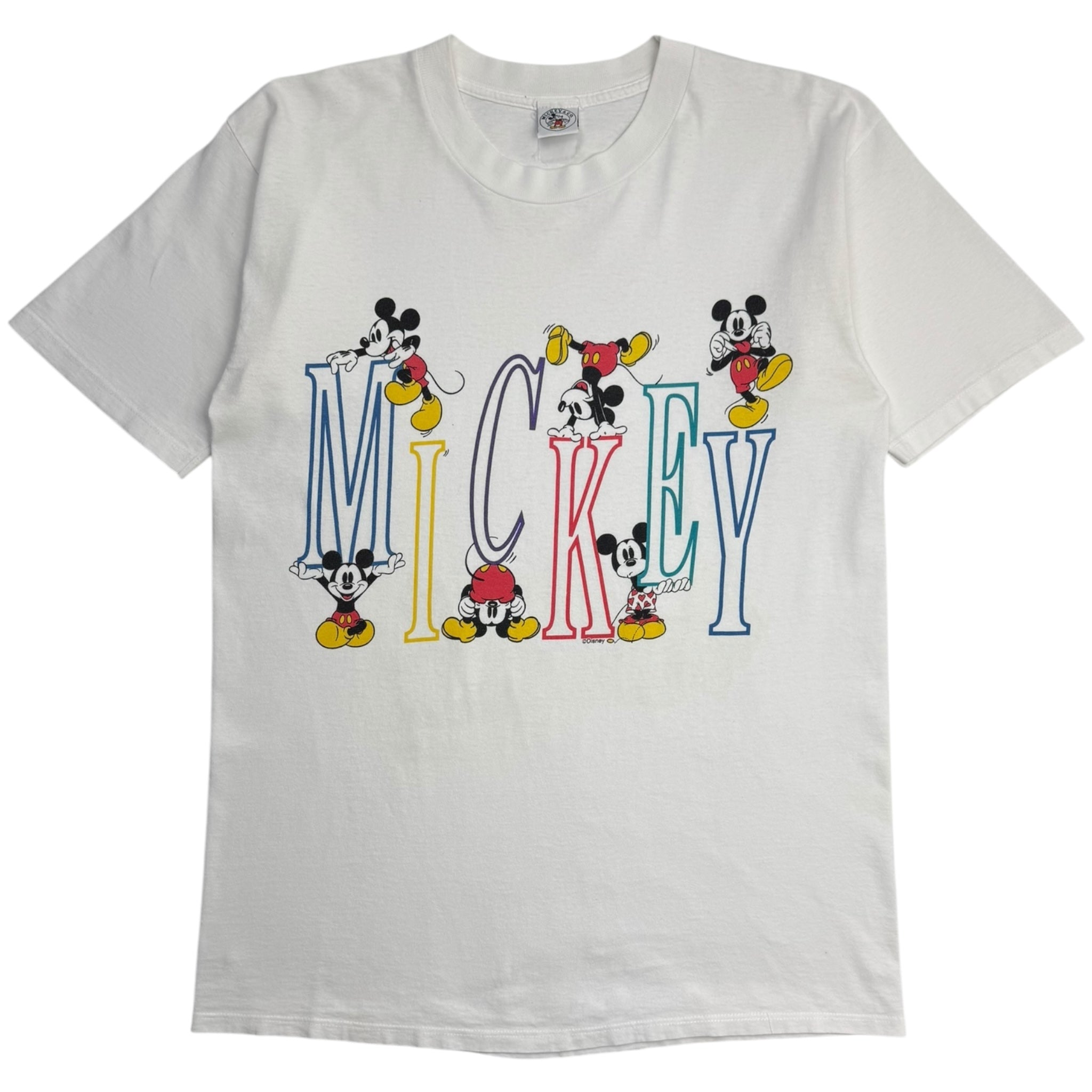 Vintage Mickey Spellout Disney T-Shirt White