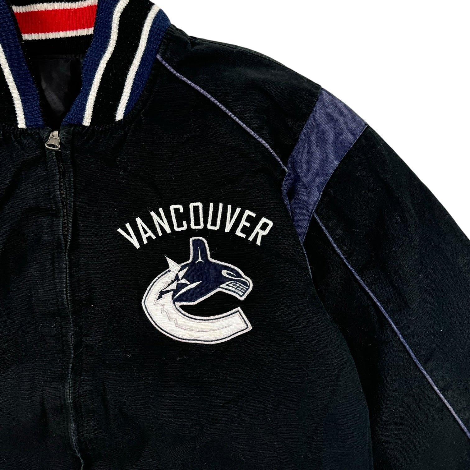 Vintage Reversible Vancouver Canucks Logo Varsity Jacket Black