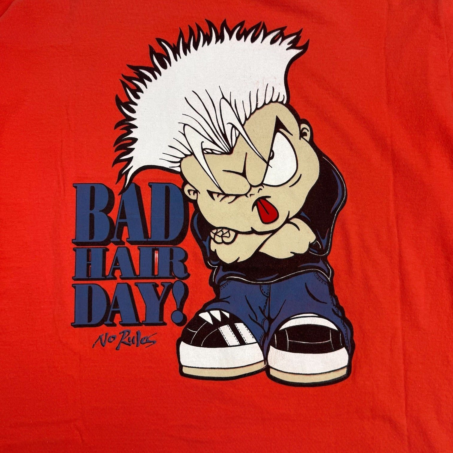 Vintage No Rules Bad Hair Day Tee Red