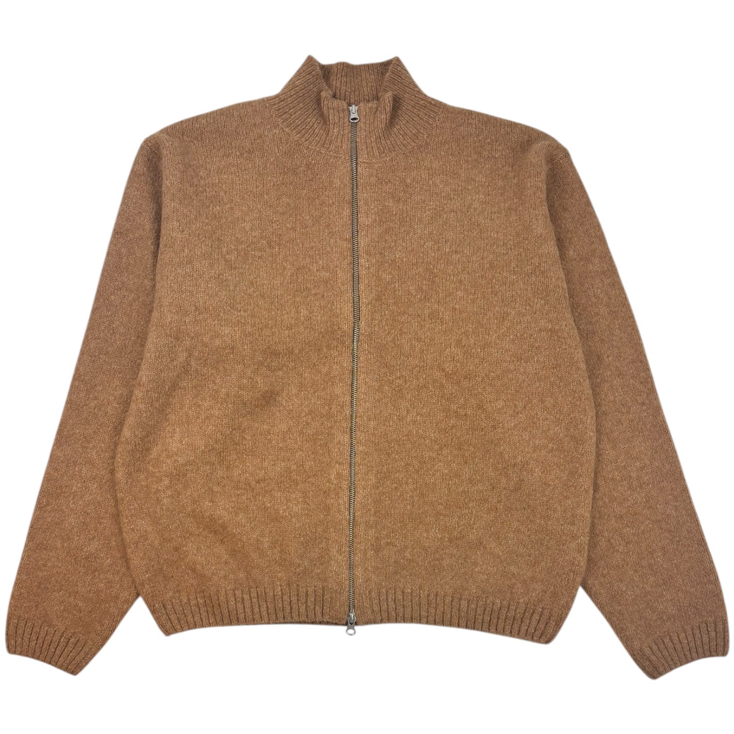 Stussy Brushed Mock Full-Zip Sweater Camel
