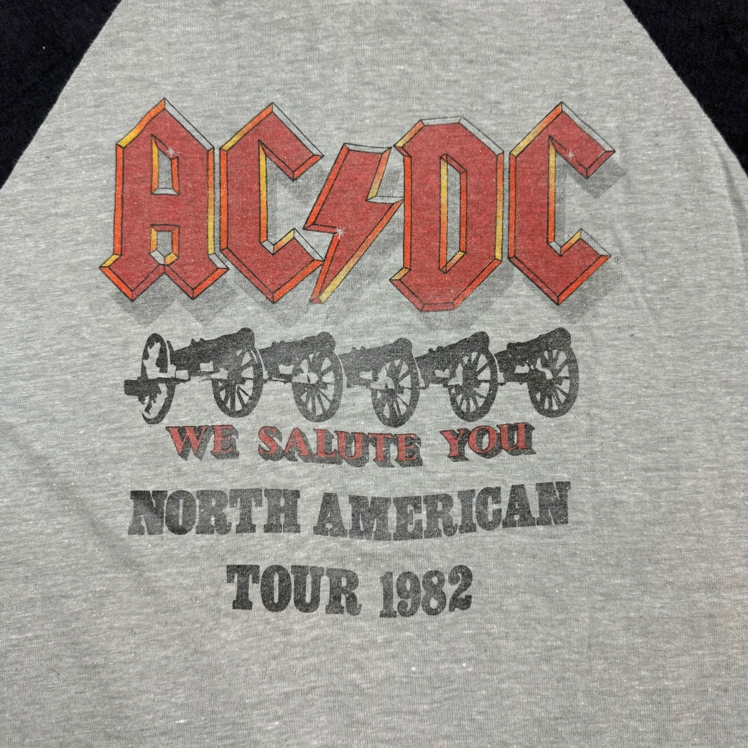 1982 AC/DC ‘For Those About To Rock’ North American Tour Raglan Tee Grey