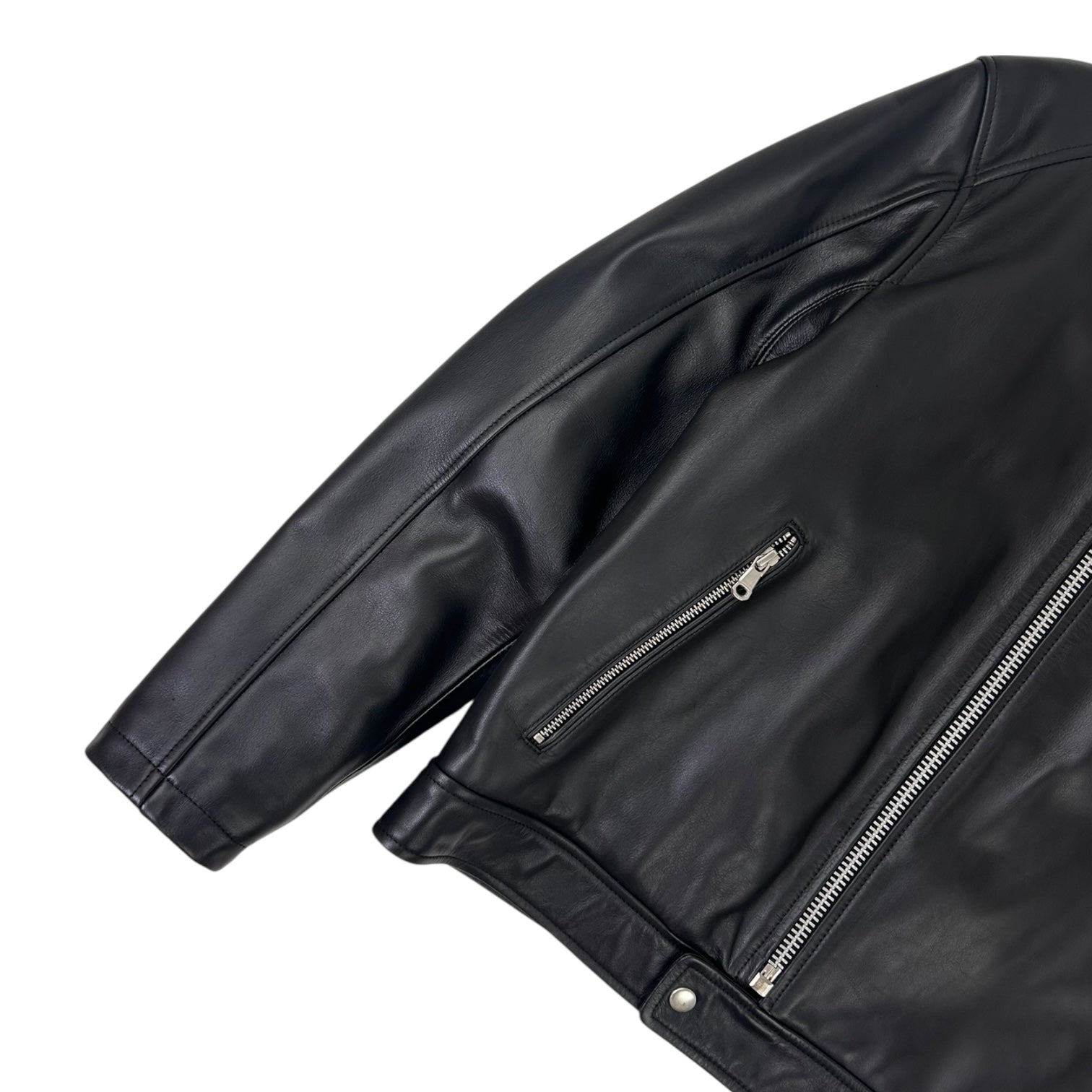 Stussy Cafe Leather Racer Jacket Black