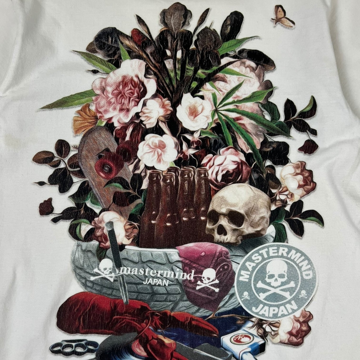 Mastermind Japan Floral Skull T-Shirt White