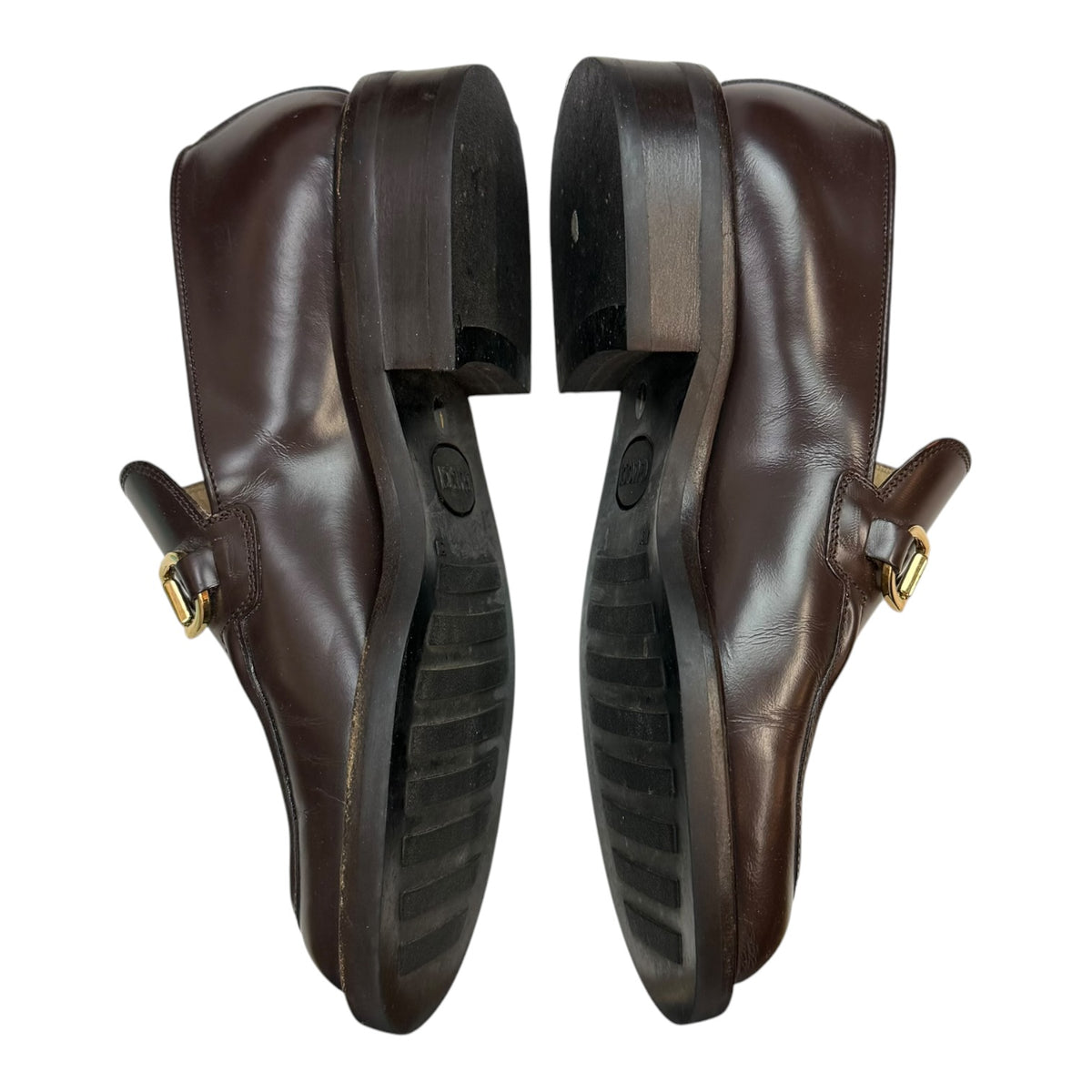 (W) Gucci Horsebit Leather Loafers Brown