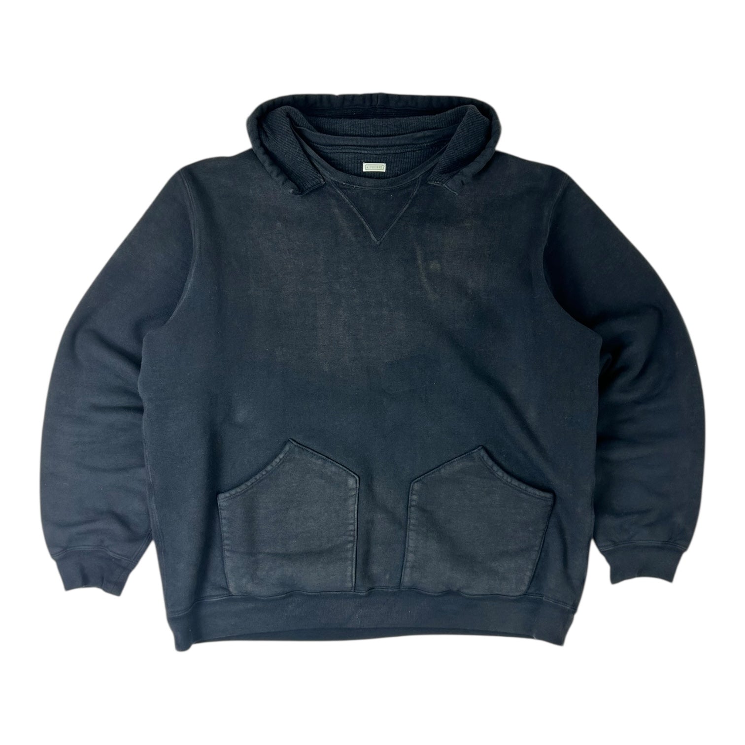 A.PRESSE Vintage Cotton Jersey Hoodie Black