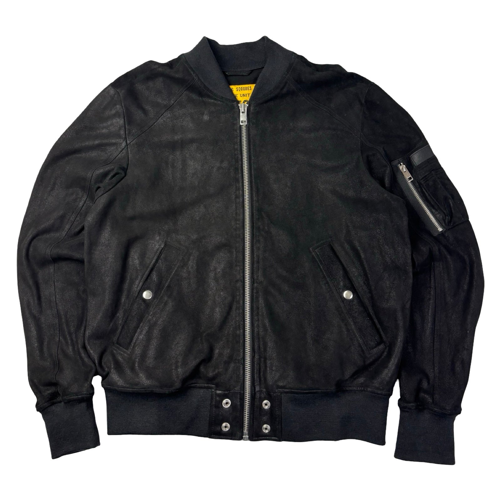 Diesel L-Nikolai Waxed Suede Bomber Jacket Black
