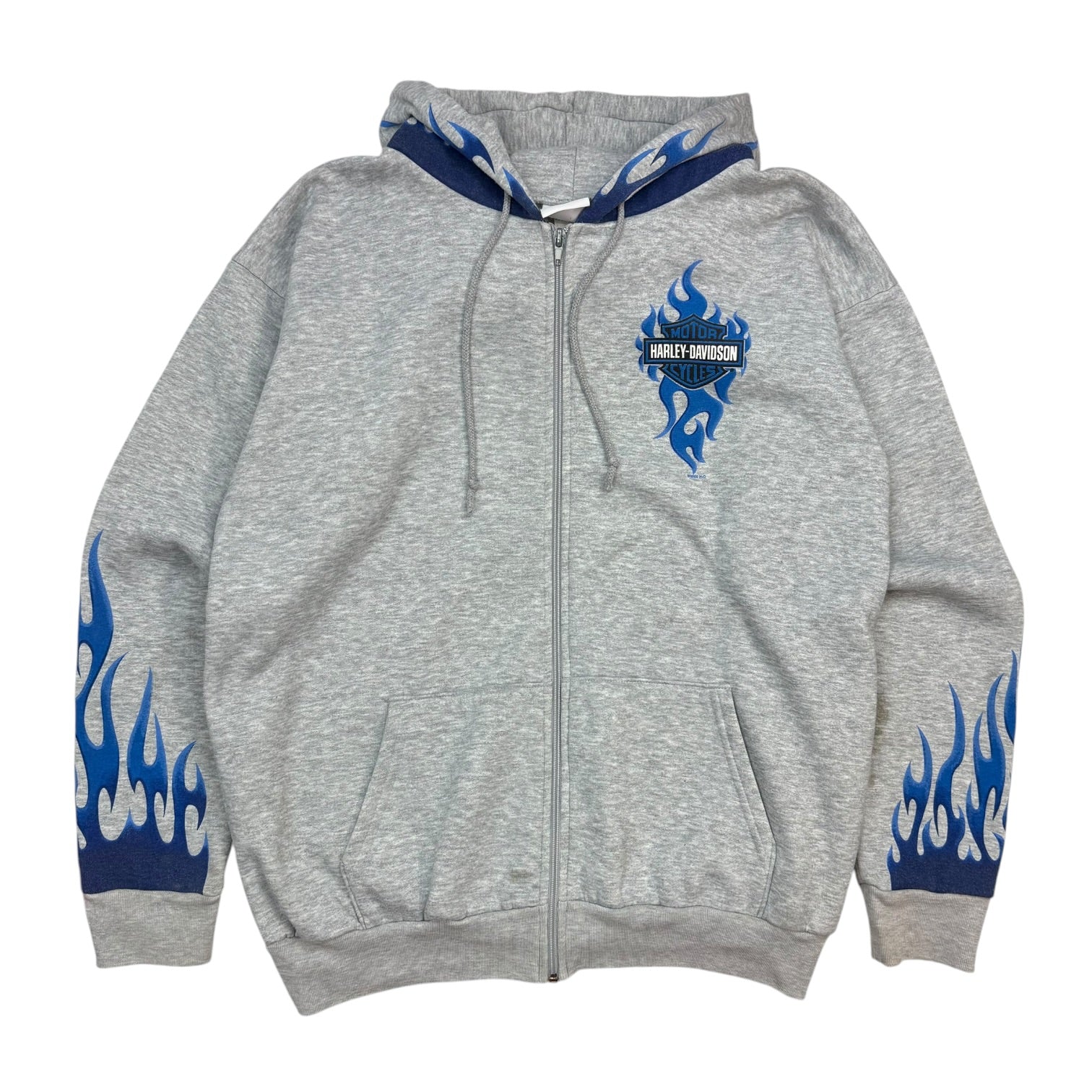 Vintage Harley Davidson Of Prince George Flame Hoodie Grey