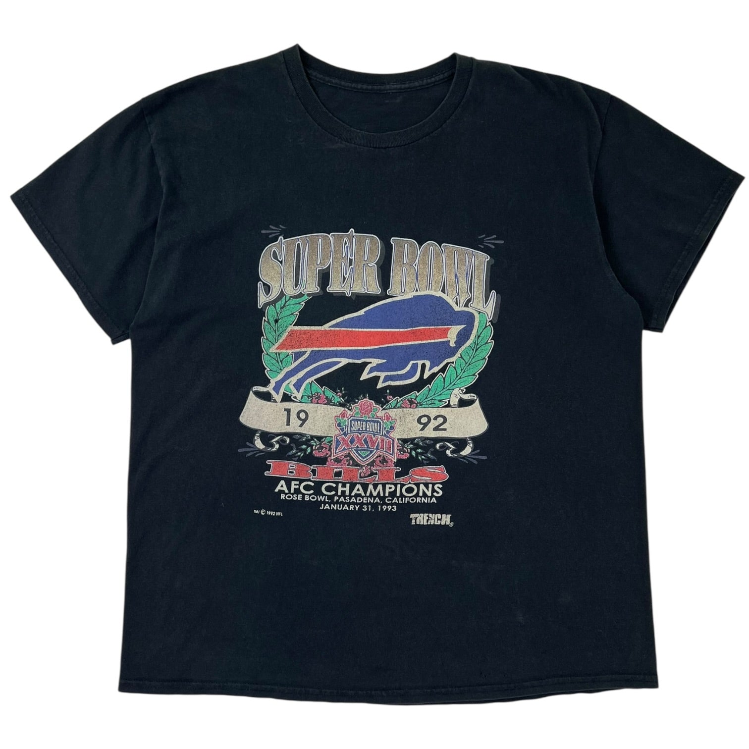 Vintage 1992 Buffalo Bills Super Bowl T-Shirt Black