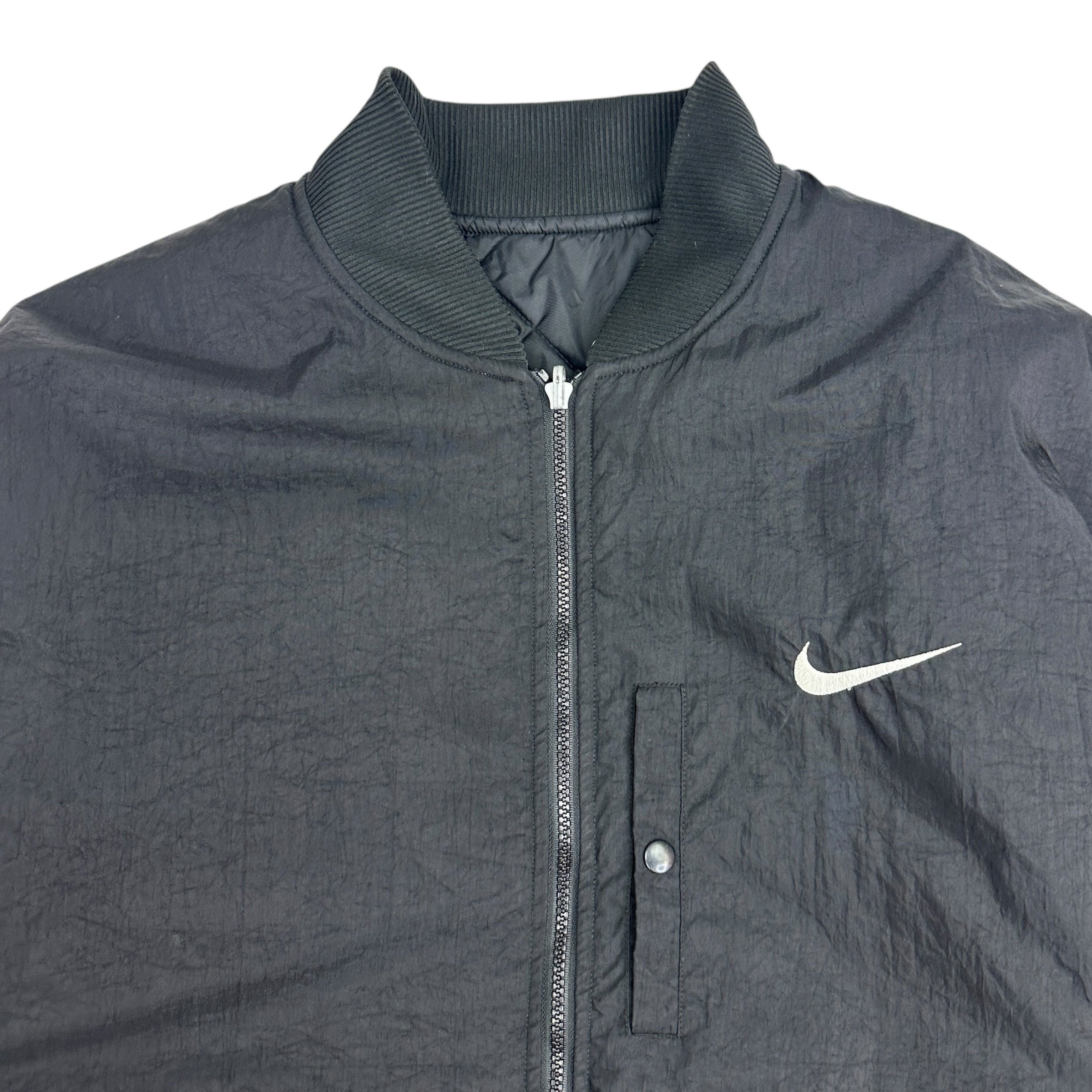 Vintage Nike Reversible Quilted Bomber Jacket Black