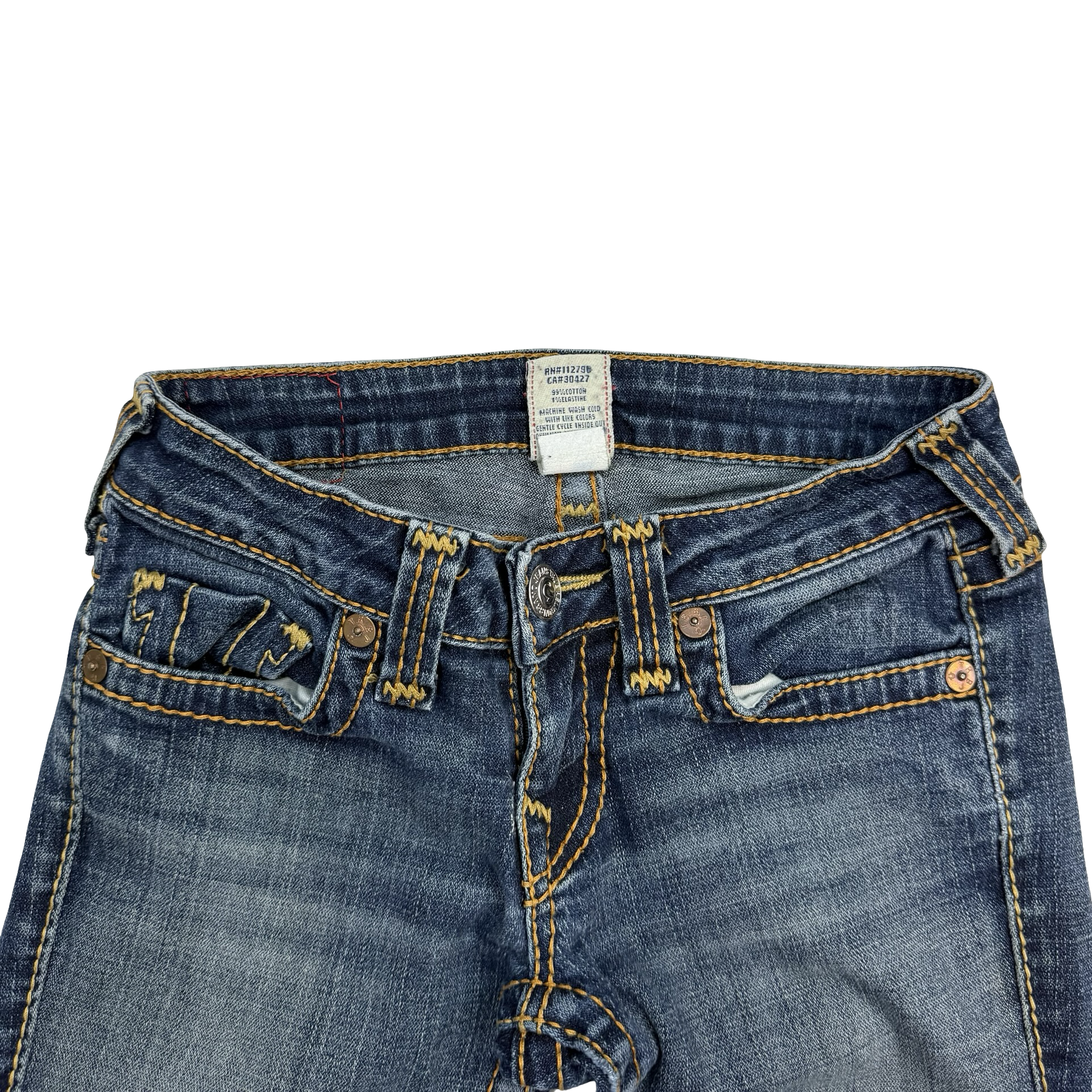 (W) True Religion Stella Big T Denim Pants Indigo