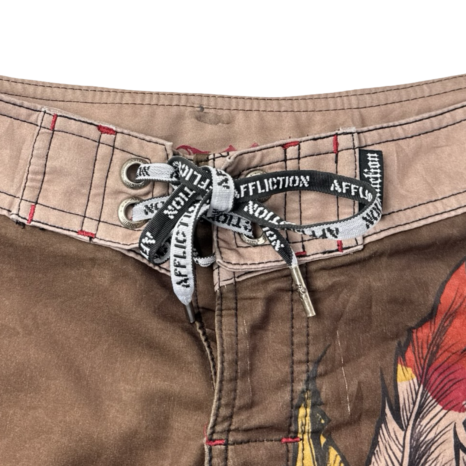 Vintage Y2K Affliction Cross Patched Surf Bottoms